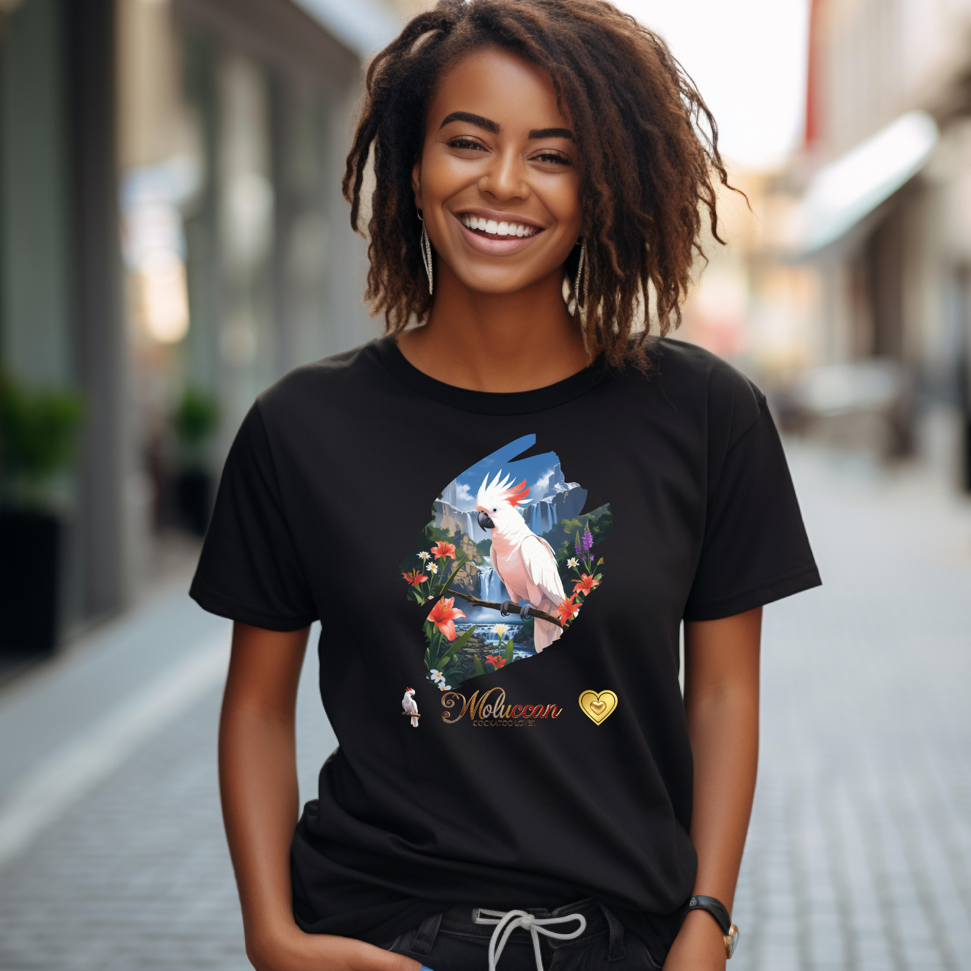 Moluccan Cockatoo Lover Waterfall T-Shirt
