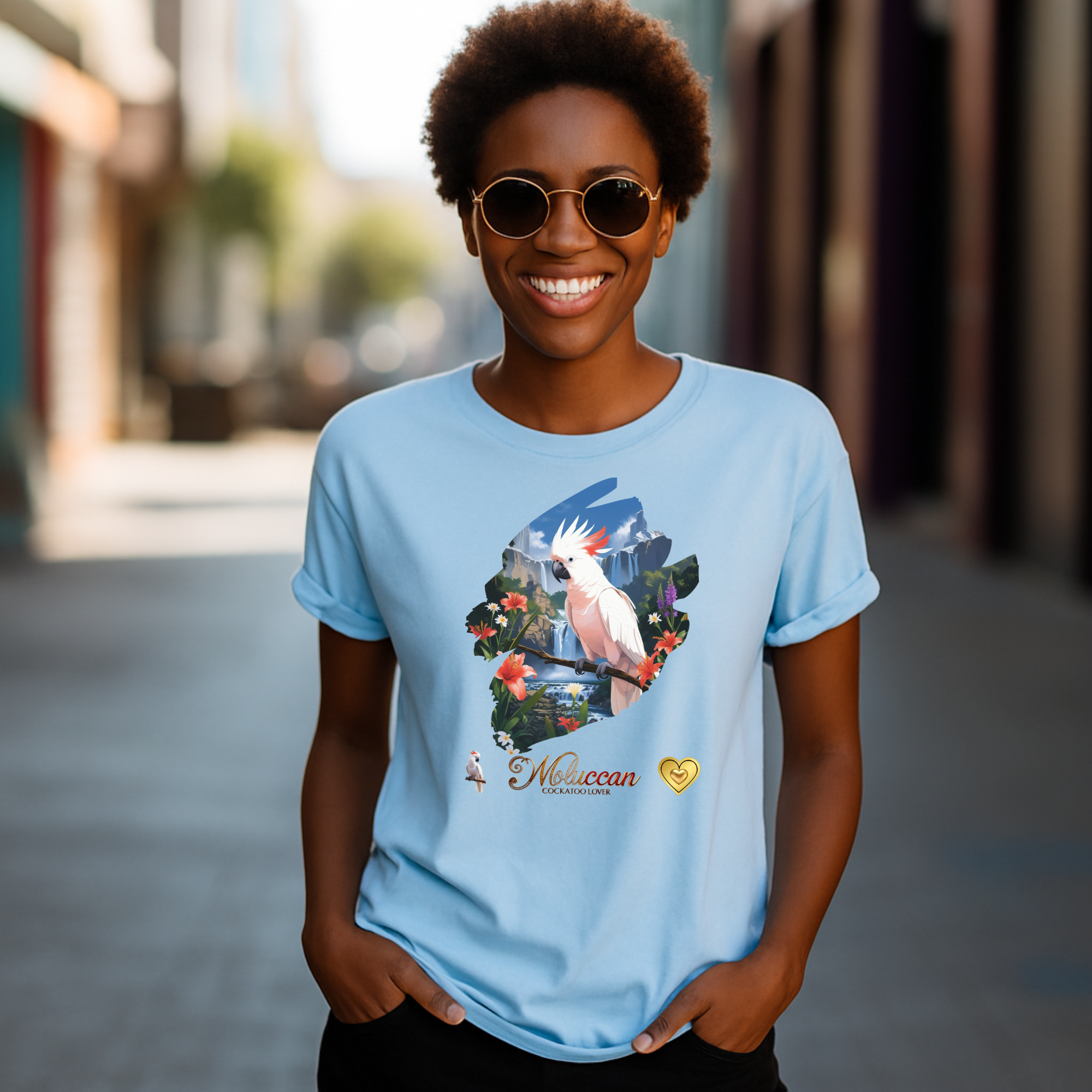 Moluccan Cockatoo Lover Waterfall T-Shirt
