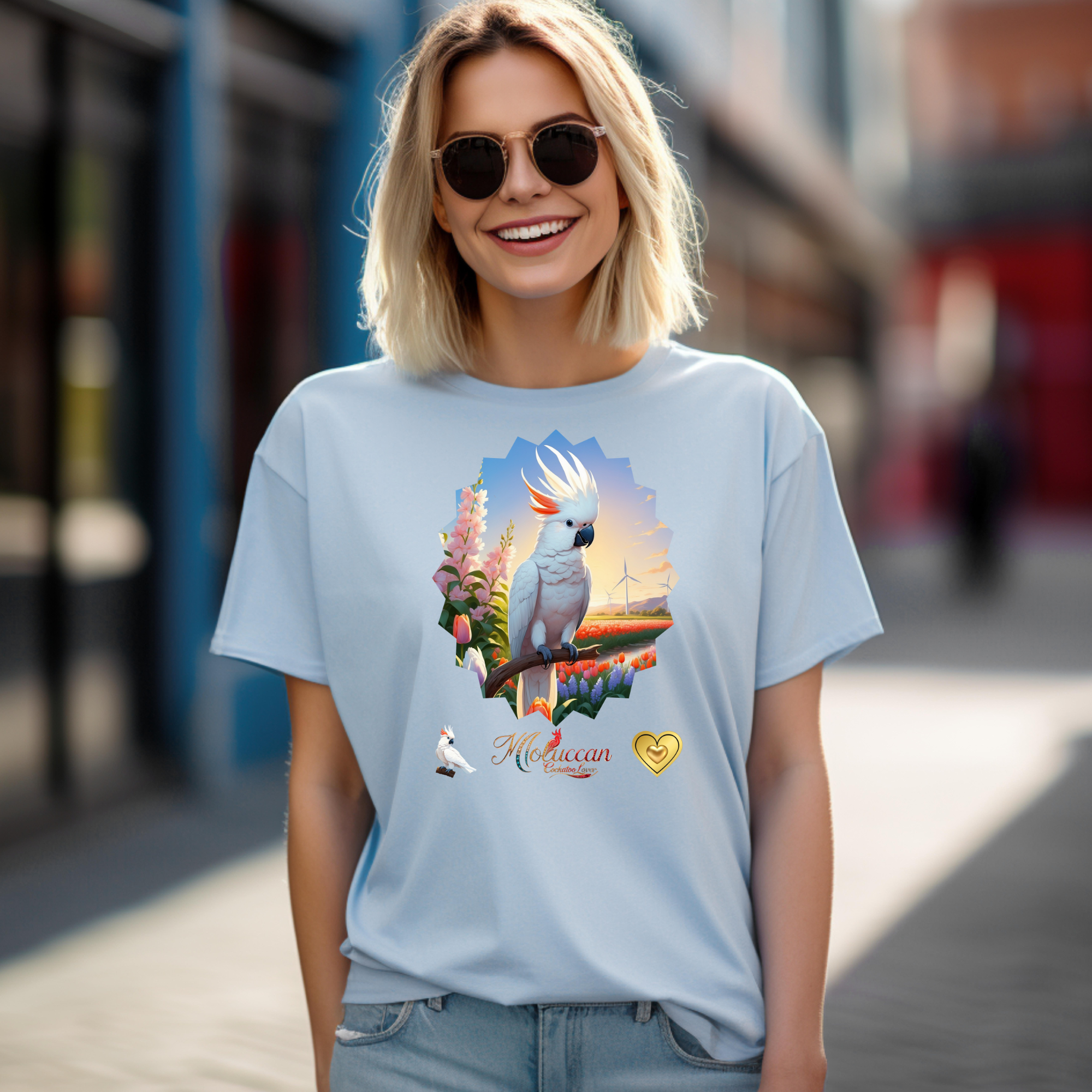Moluccan Cockatoo Lover Floral T-Shirt