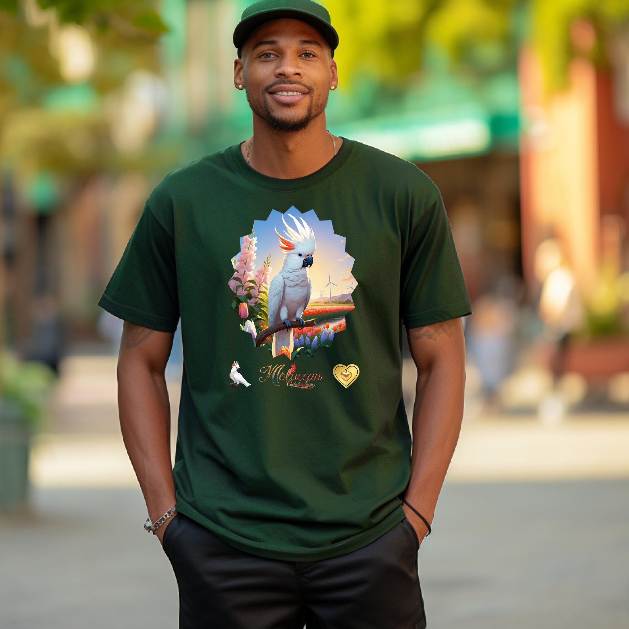 Moluccan Cockatoo Lover Floral T-Shirt