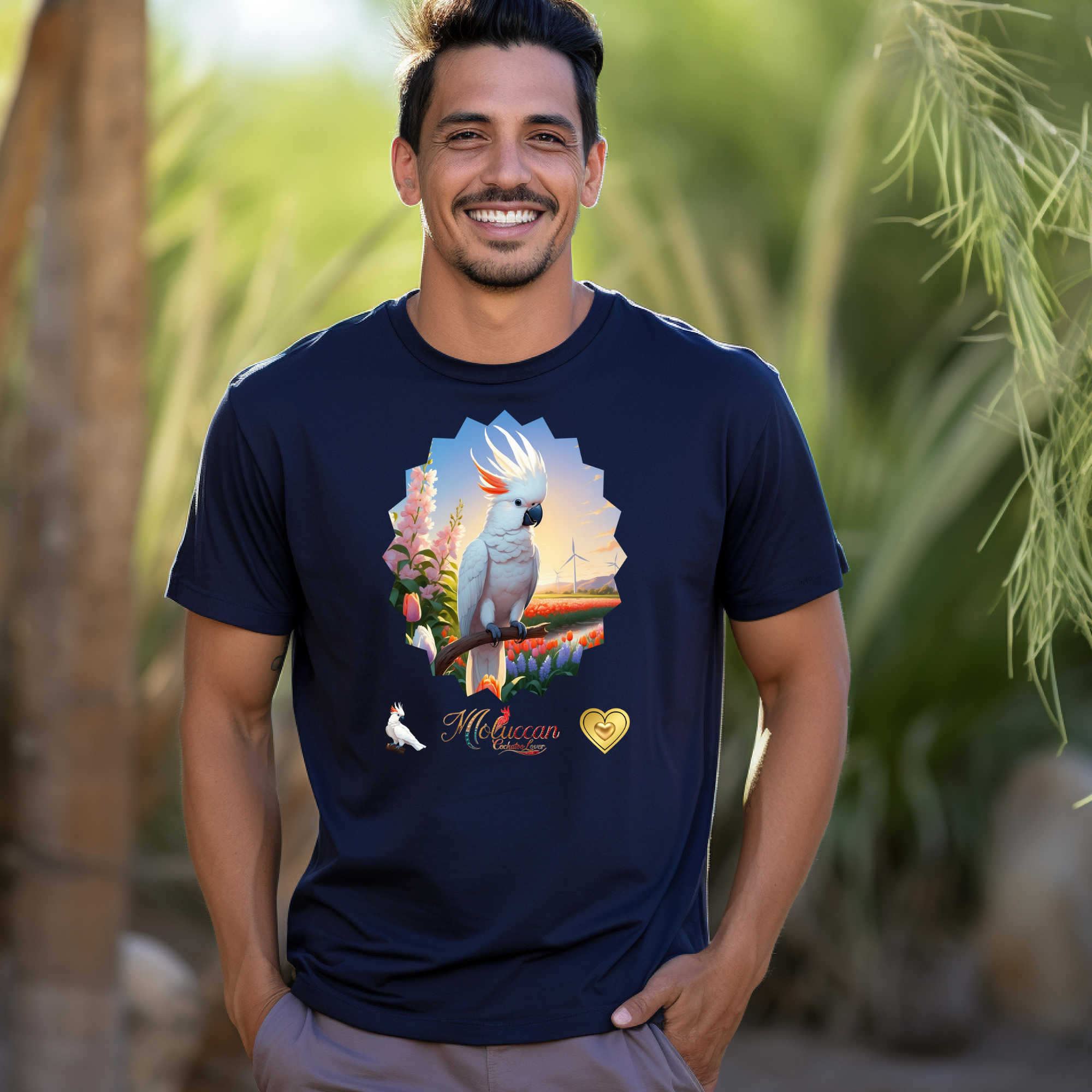 Moluccan Cockatoo Lover Floral T-Shirt
