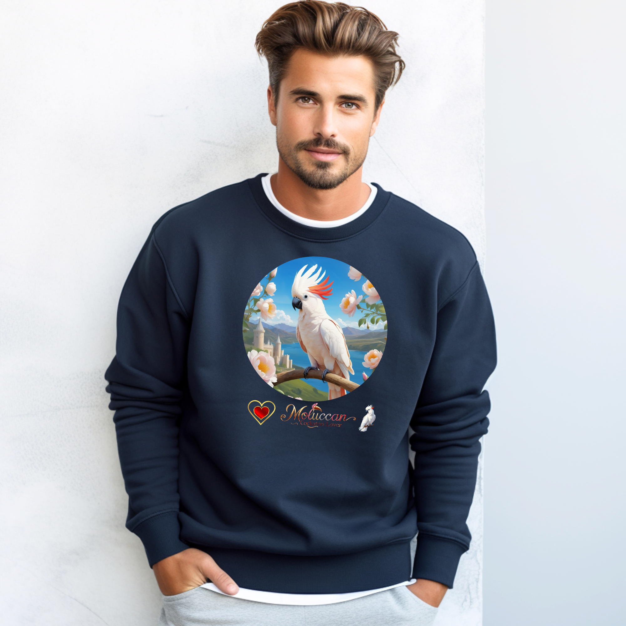 Moluccan Cockatoo Lover Floral Sweatshirt