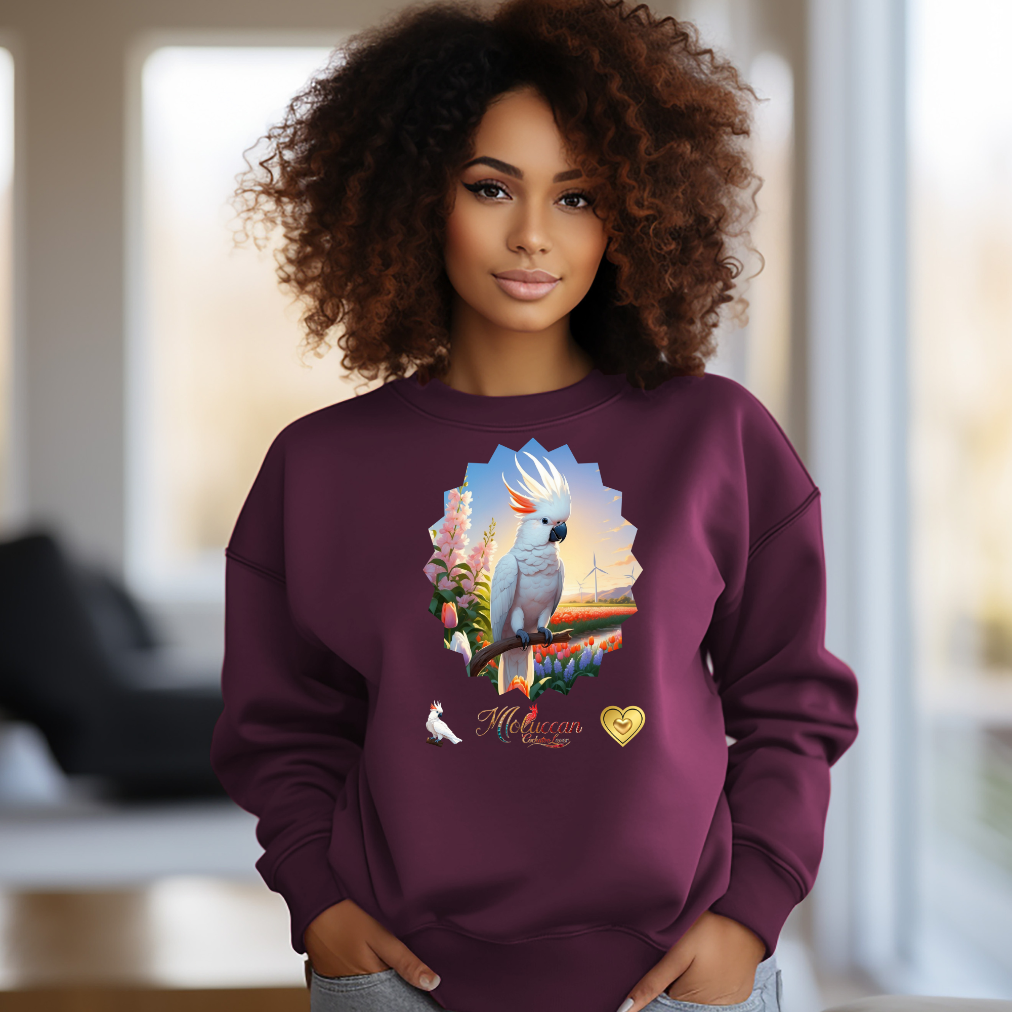 White Moluccan Cockatoo Lover Sweatshirt