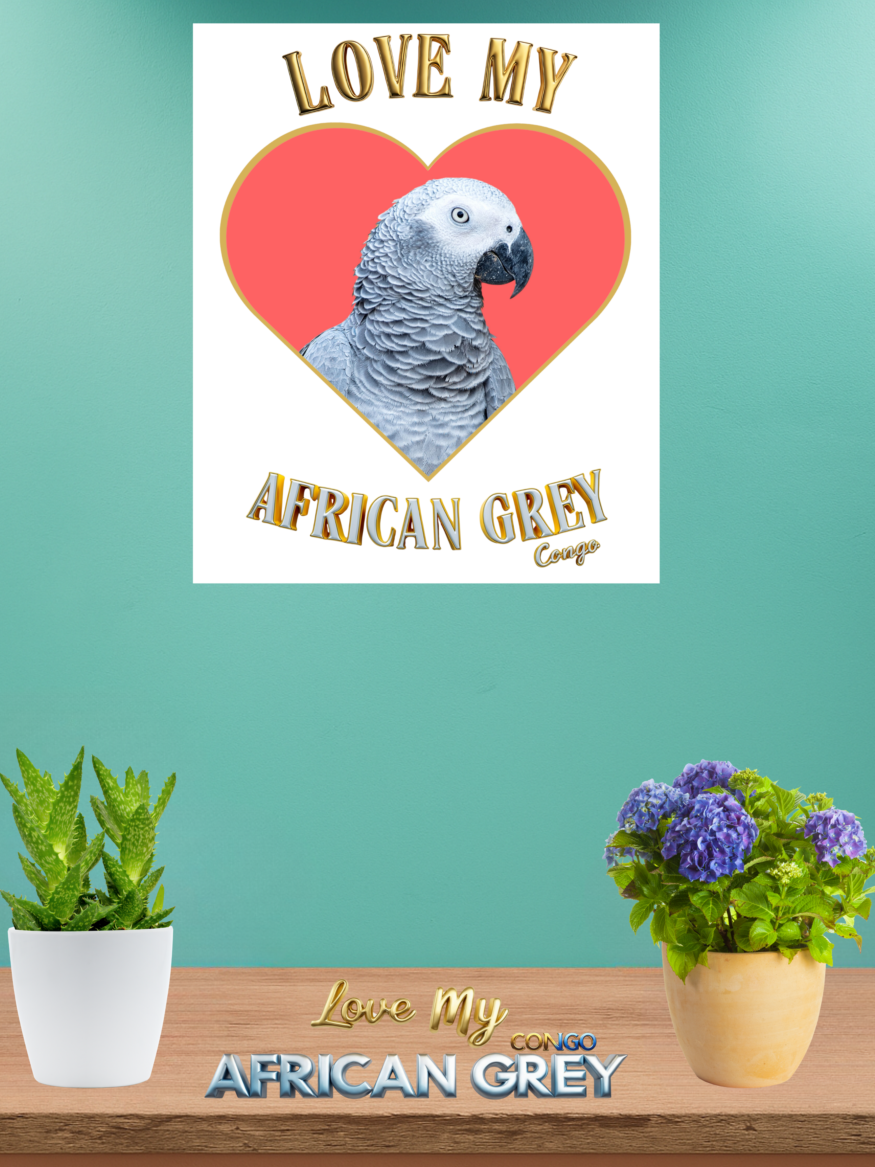 Love My Africa Grey Congo Wall-Hanging