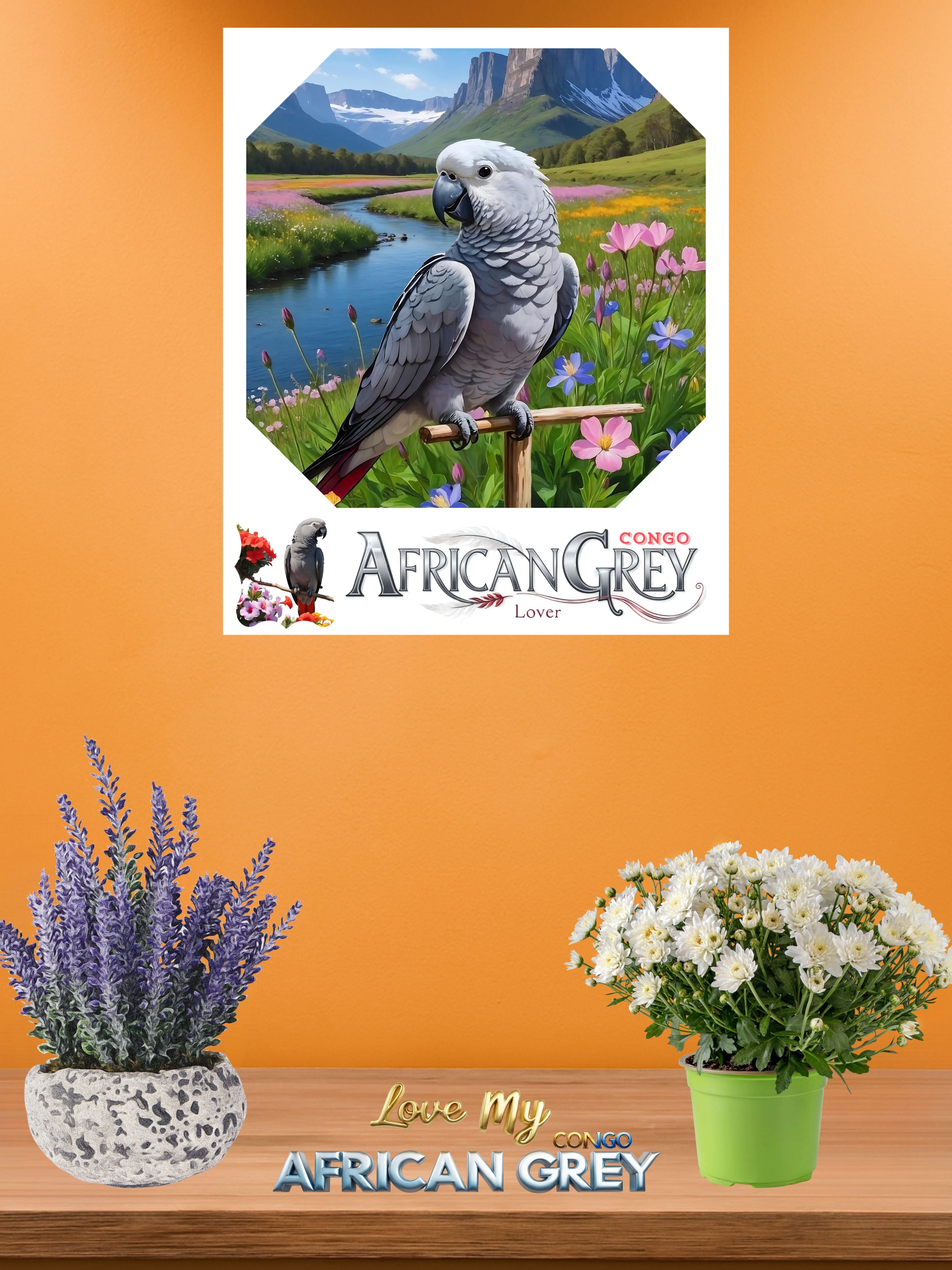 Africa Grey Congo Lover Nature Wall-Hanging