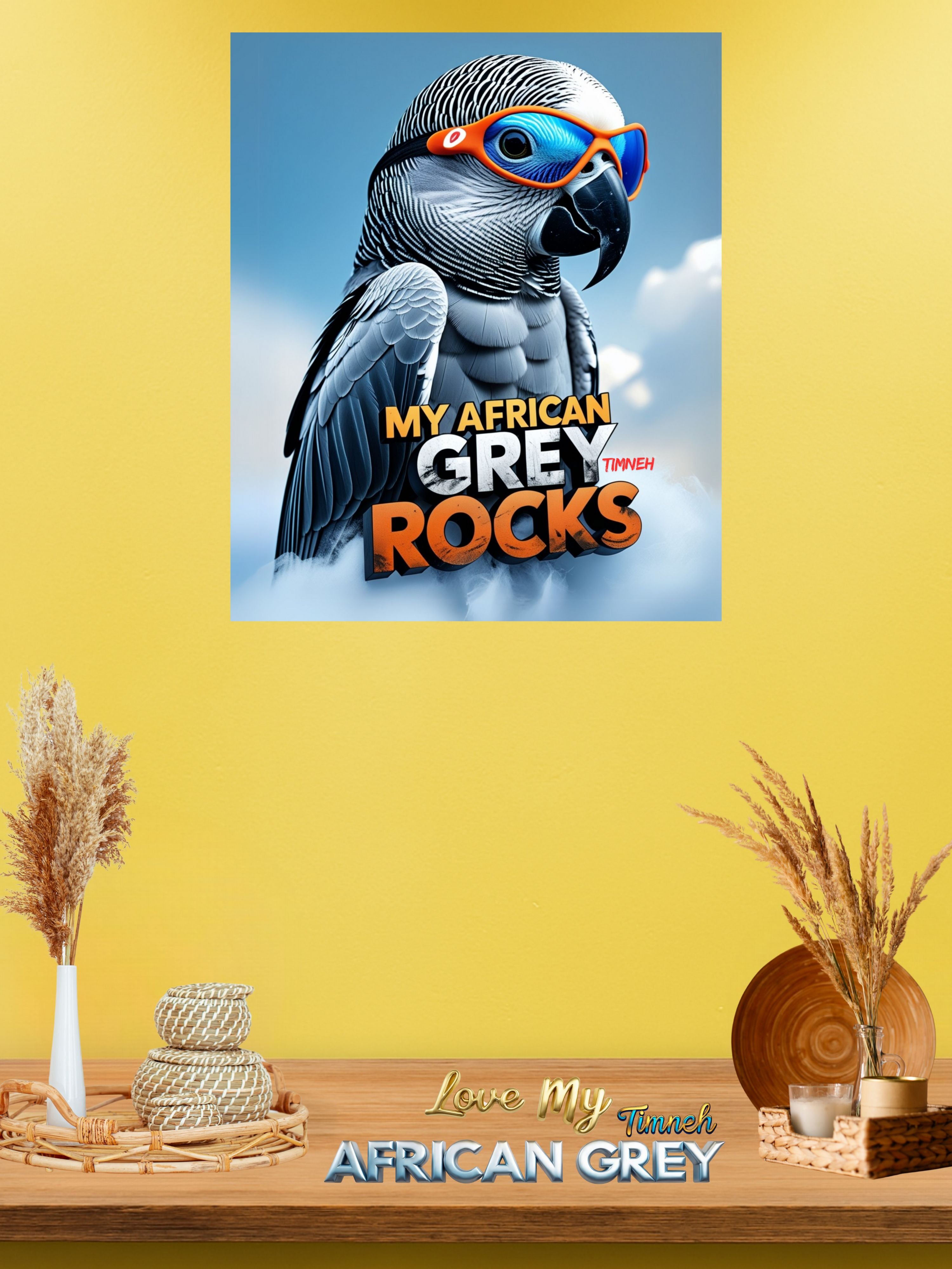 Africa grey timneh wall hanging