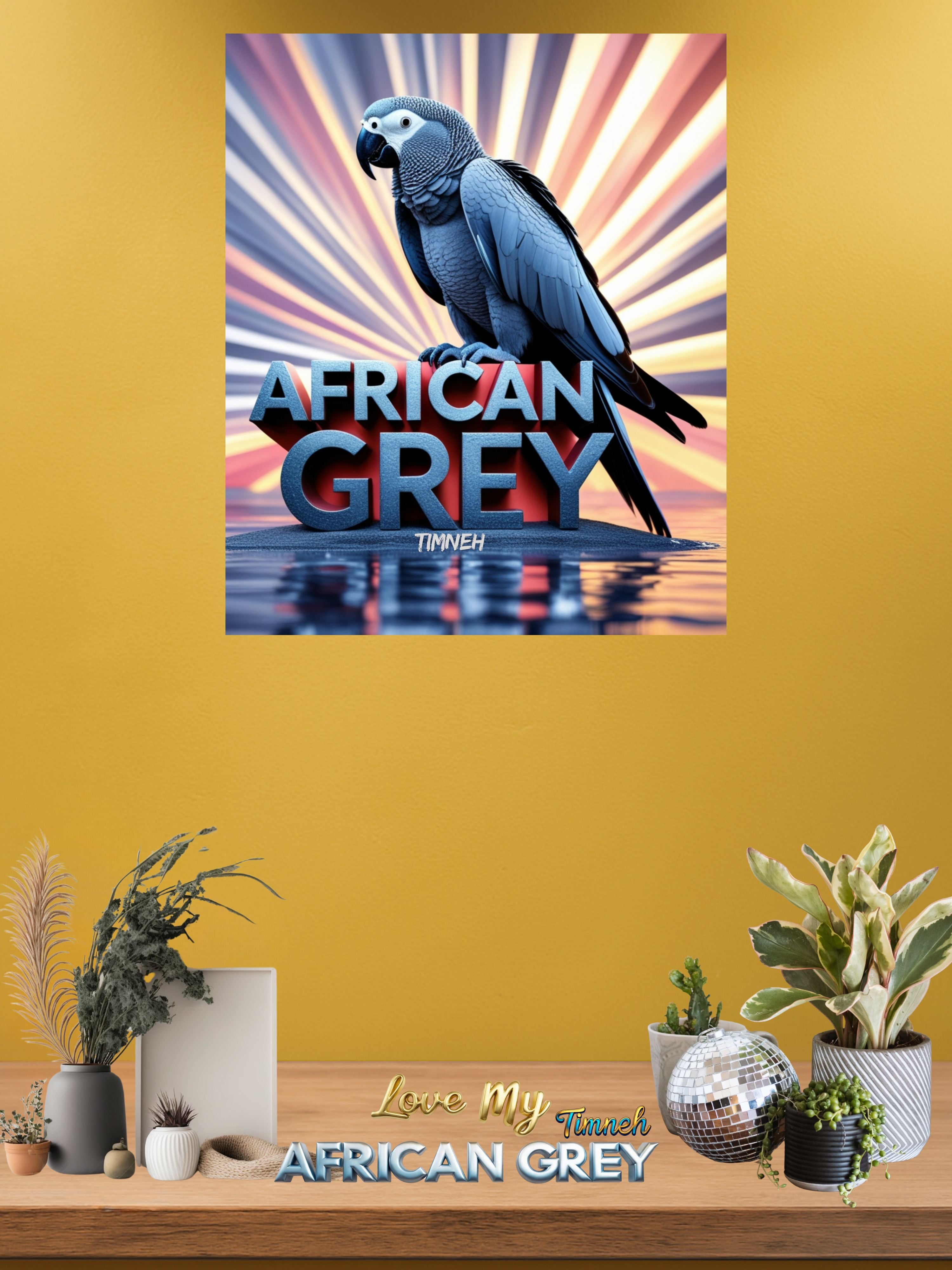 Africa grey timneh wall hanging