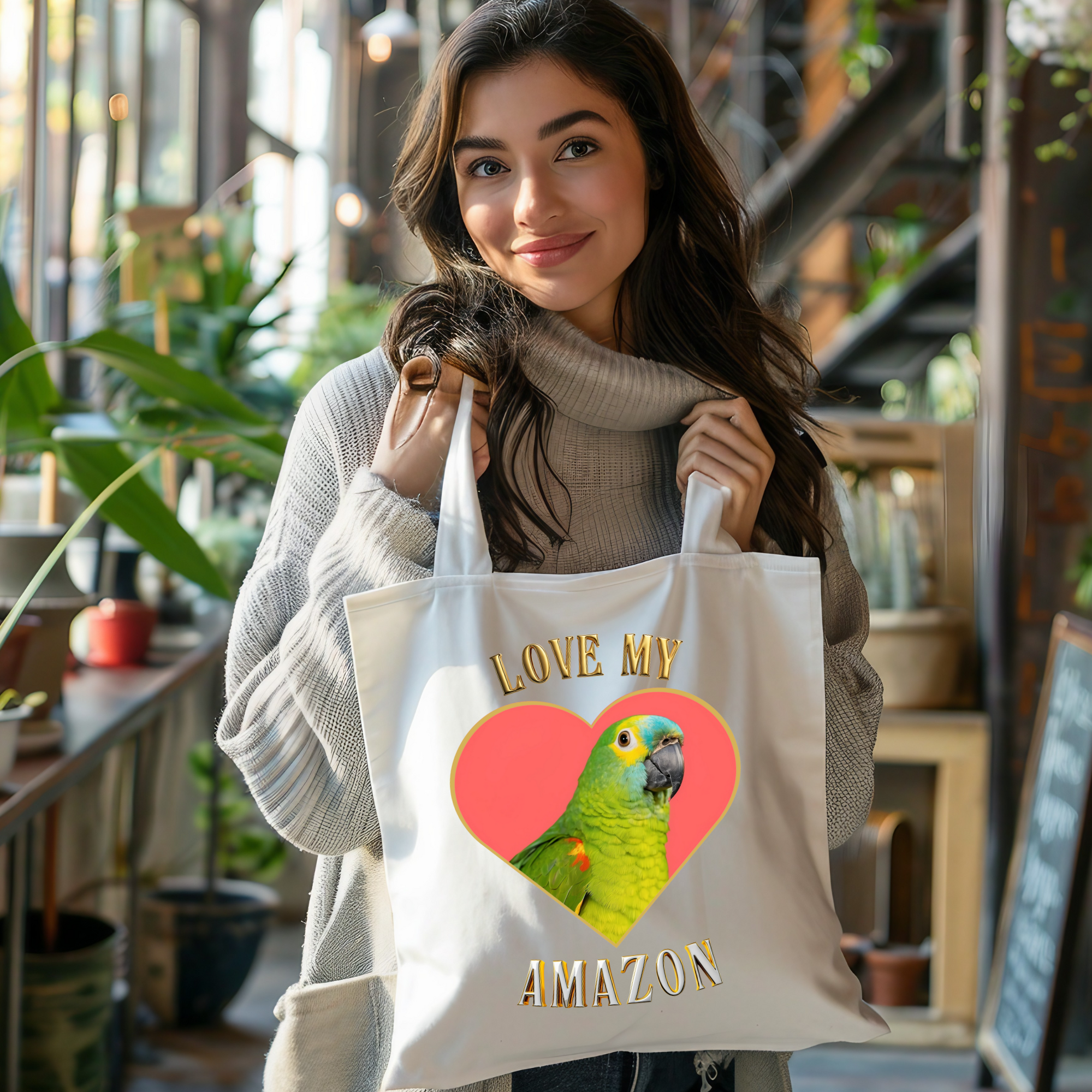 Love My Amazon Heart Tote Bag