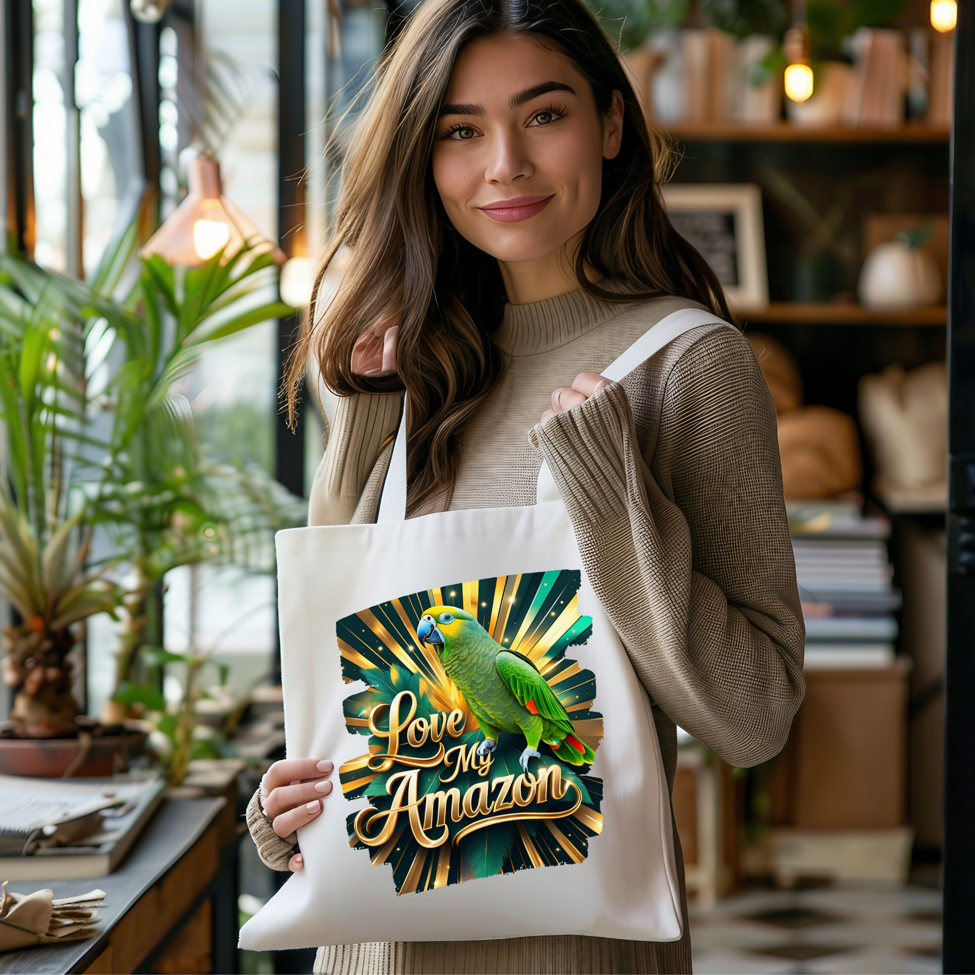 Love My Amazon Parrot Tote Bag