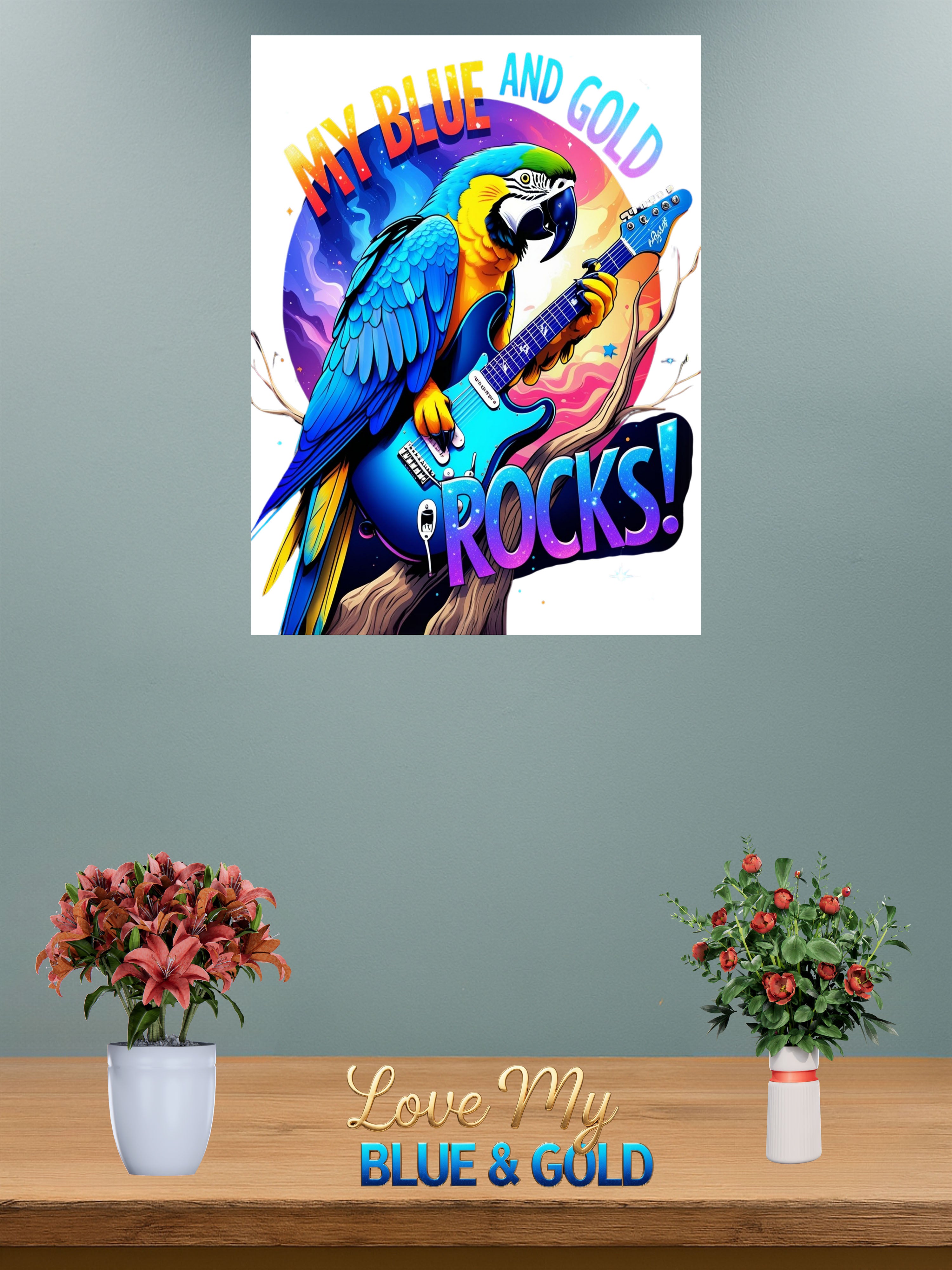 Blue & Gold Macaw Rocks Wall-Hanging