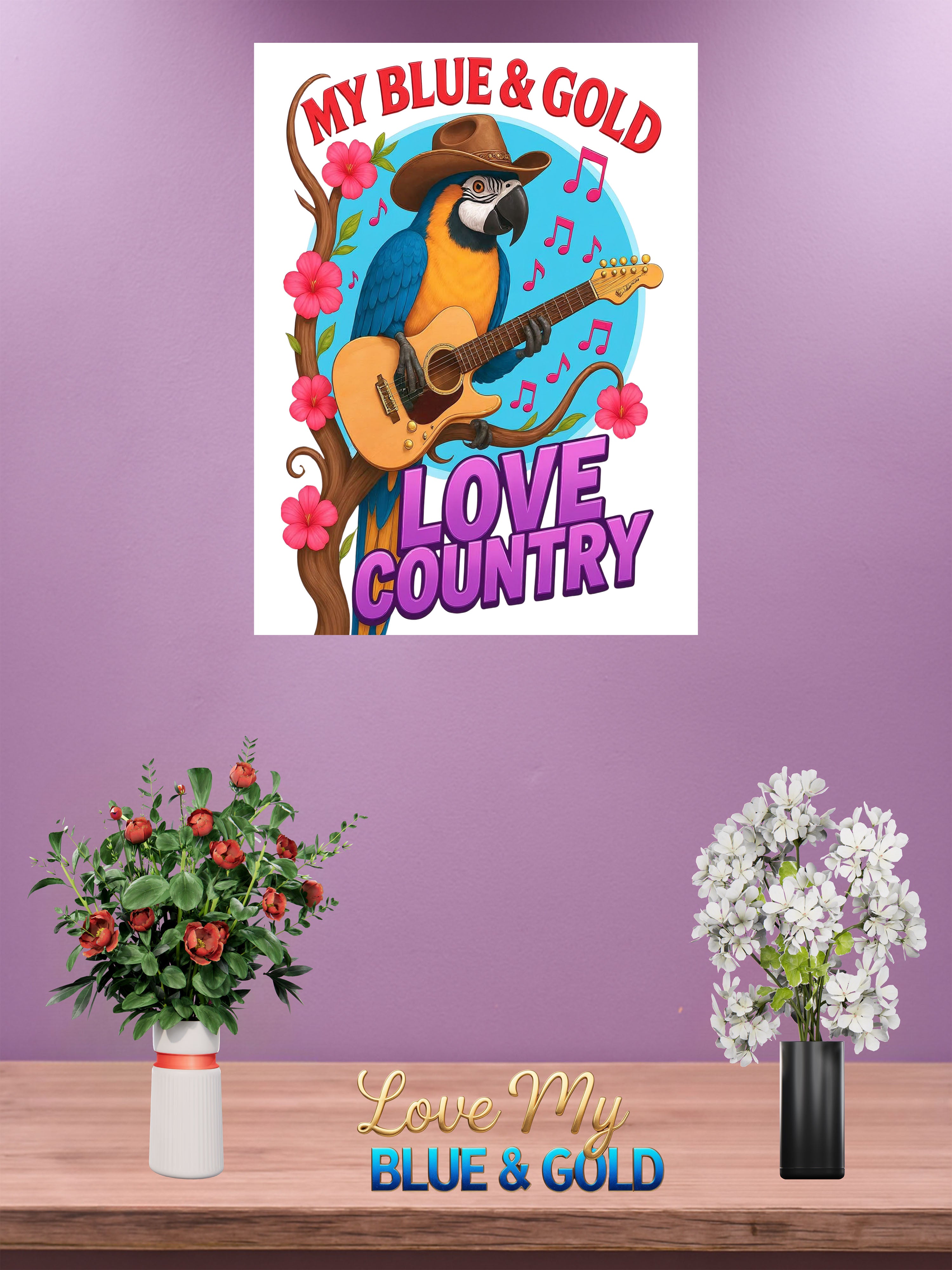 Blue & Gold Loves Country Wall-Hanging