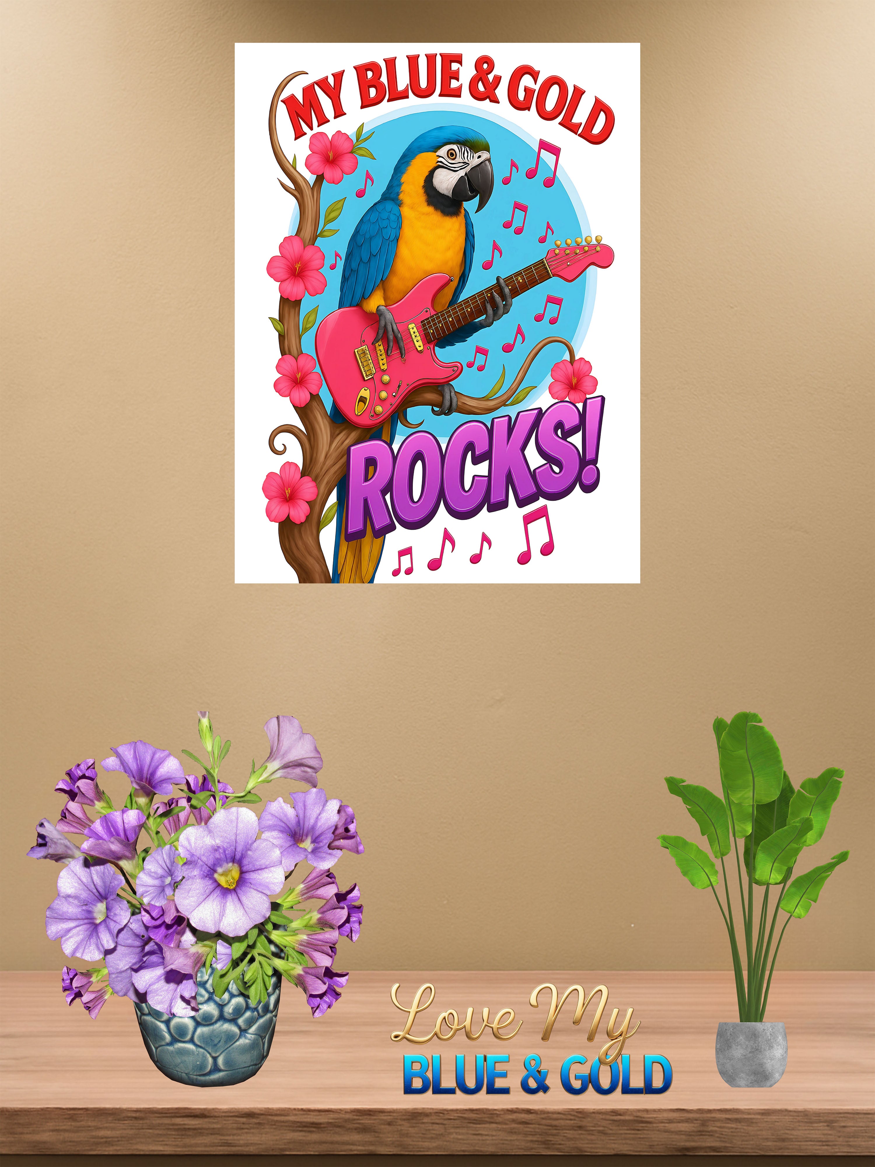 Blue & Gold Macaw Rocks Wall-Hanging