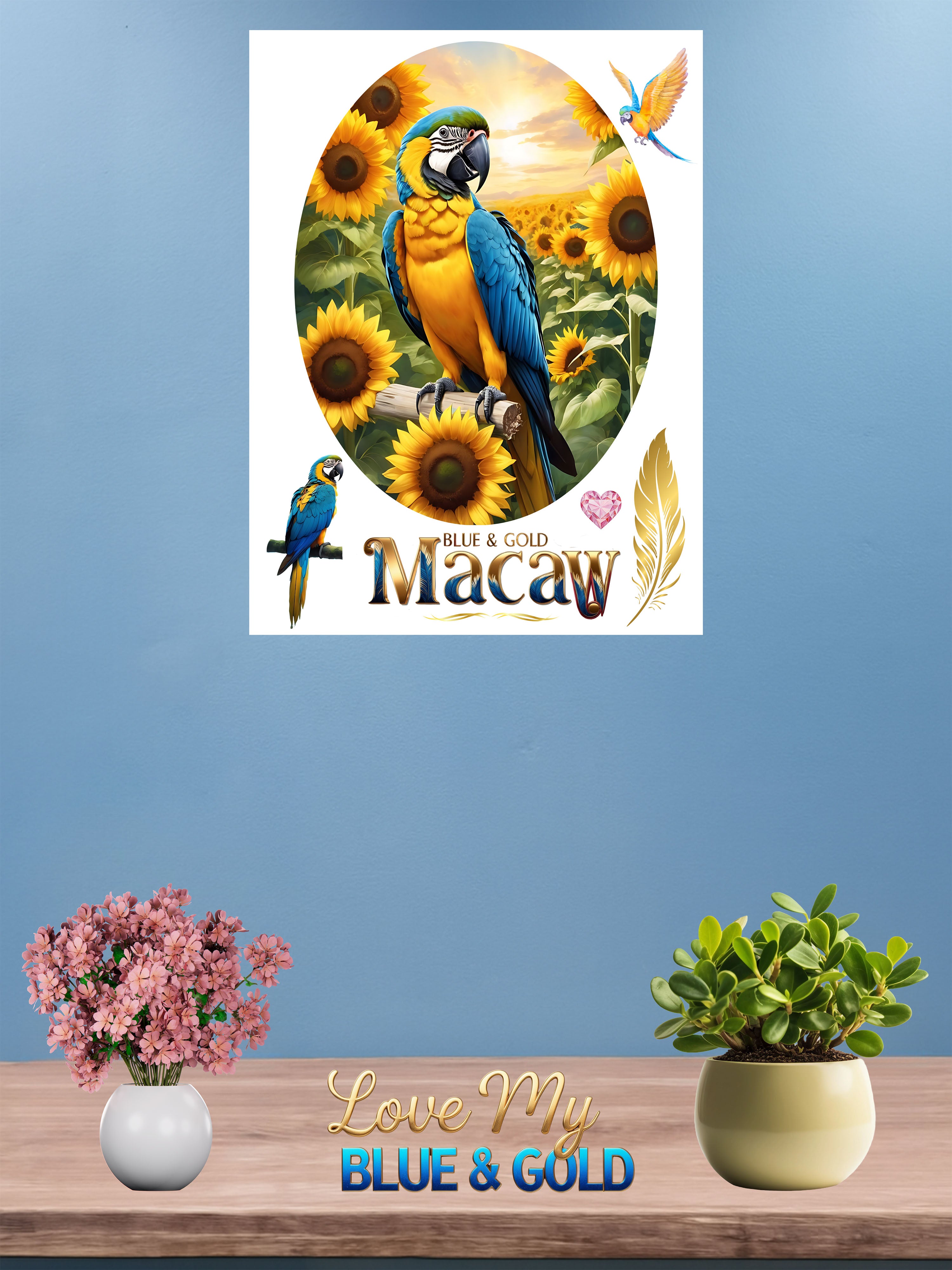 Blue & Gold Macaw Parrot Wall-Hanging