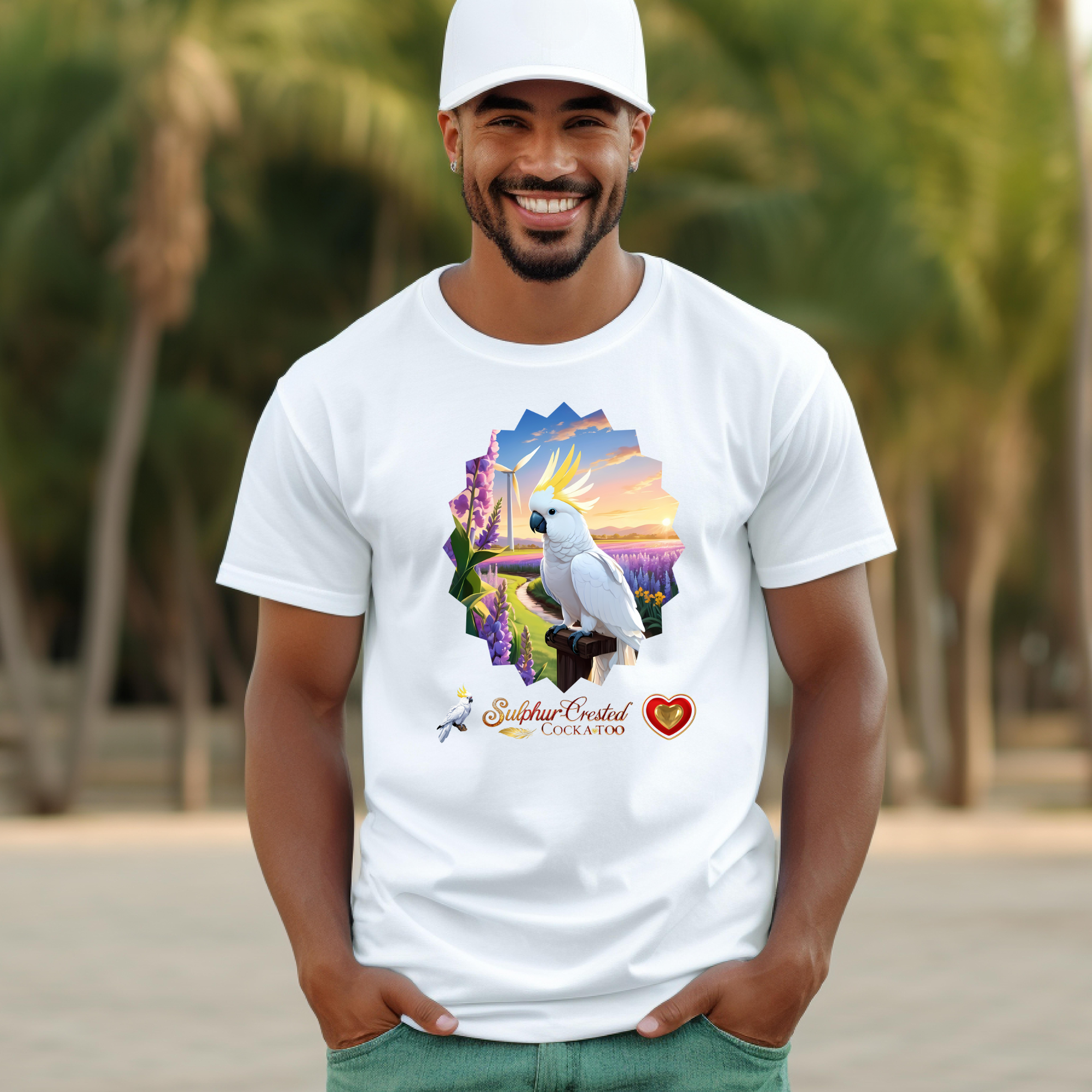 Sulphur-Crested Cockatoo Floral T-Shirt