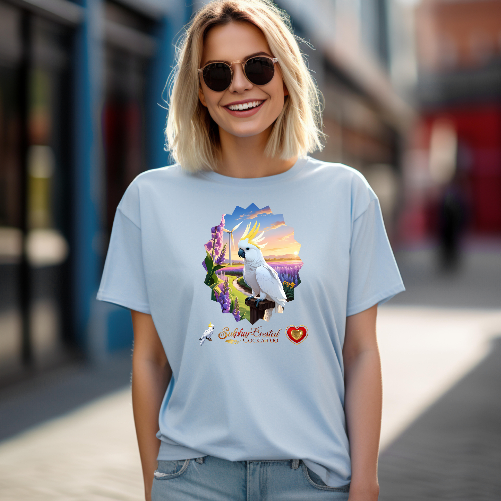 Sulphur-Crested Cockatoo Floral T-Shirt