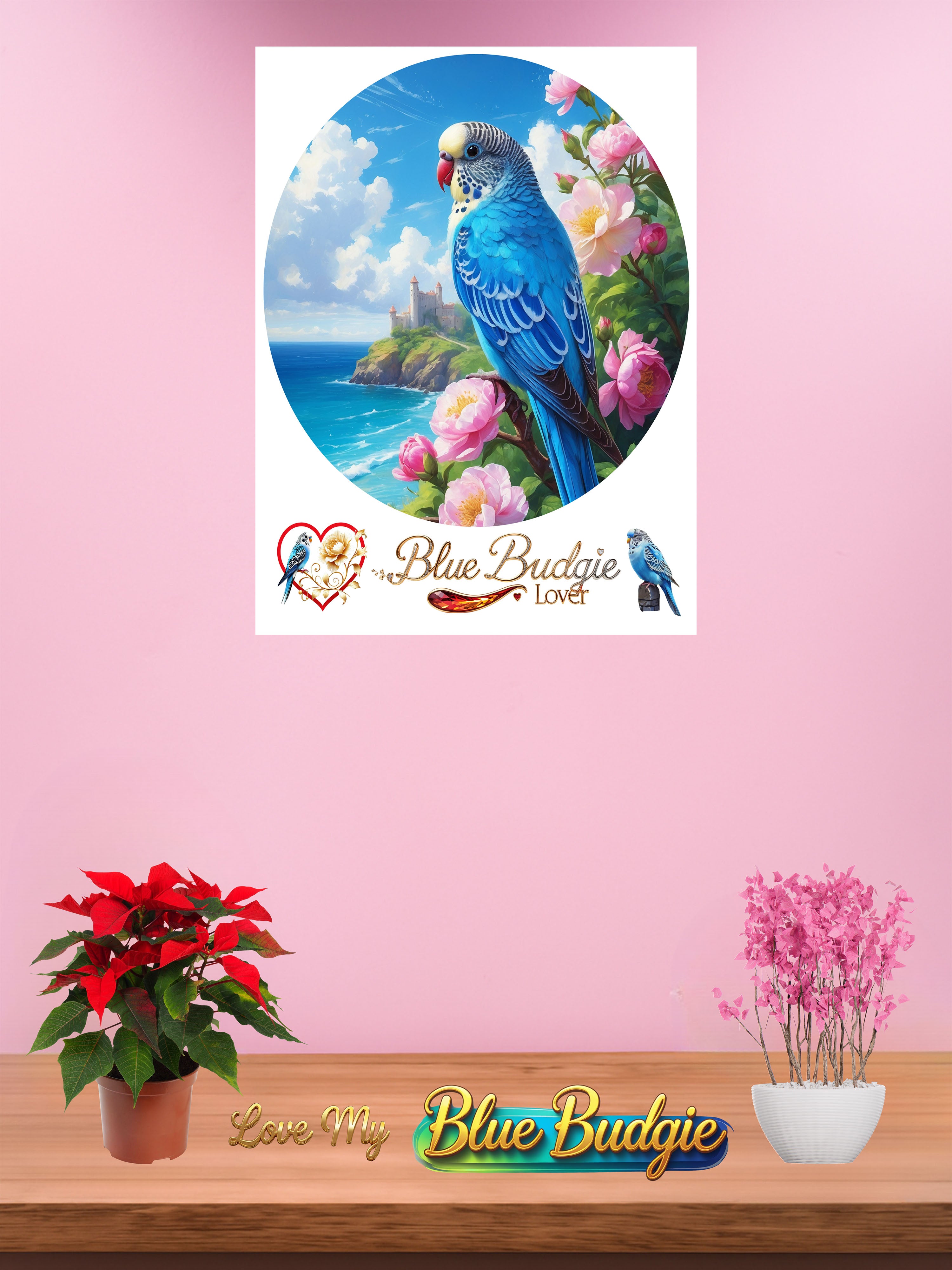 Blue Budgie Lover Nature Wall-Hanging