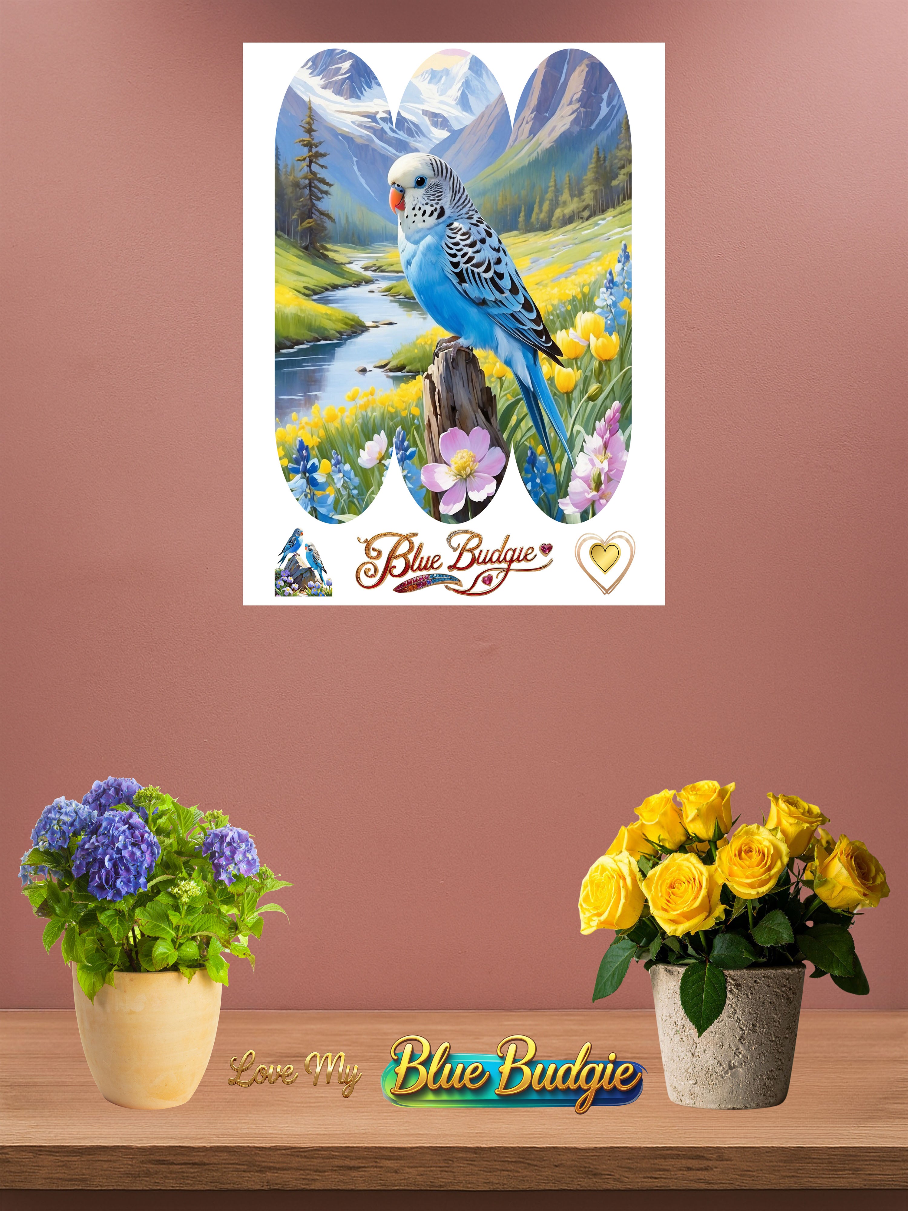 Blue Budgie Lover Parrot Wall-Hanging