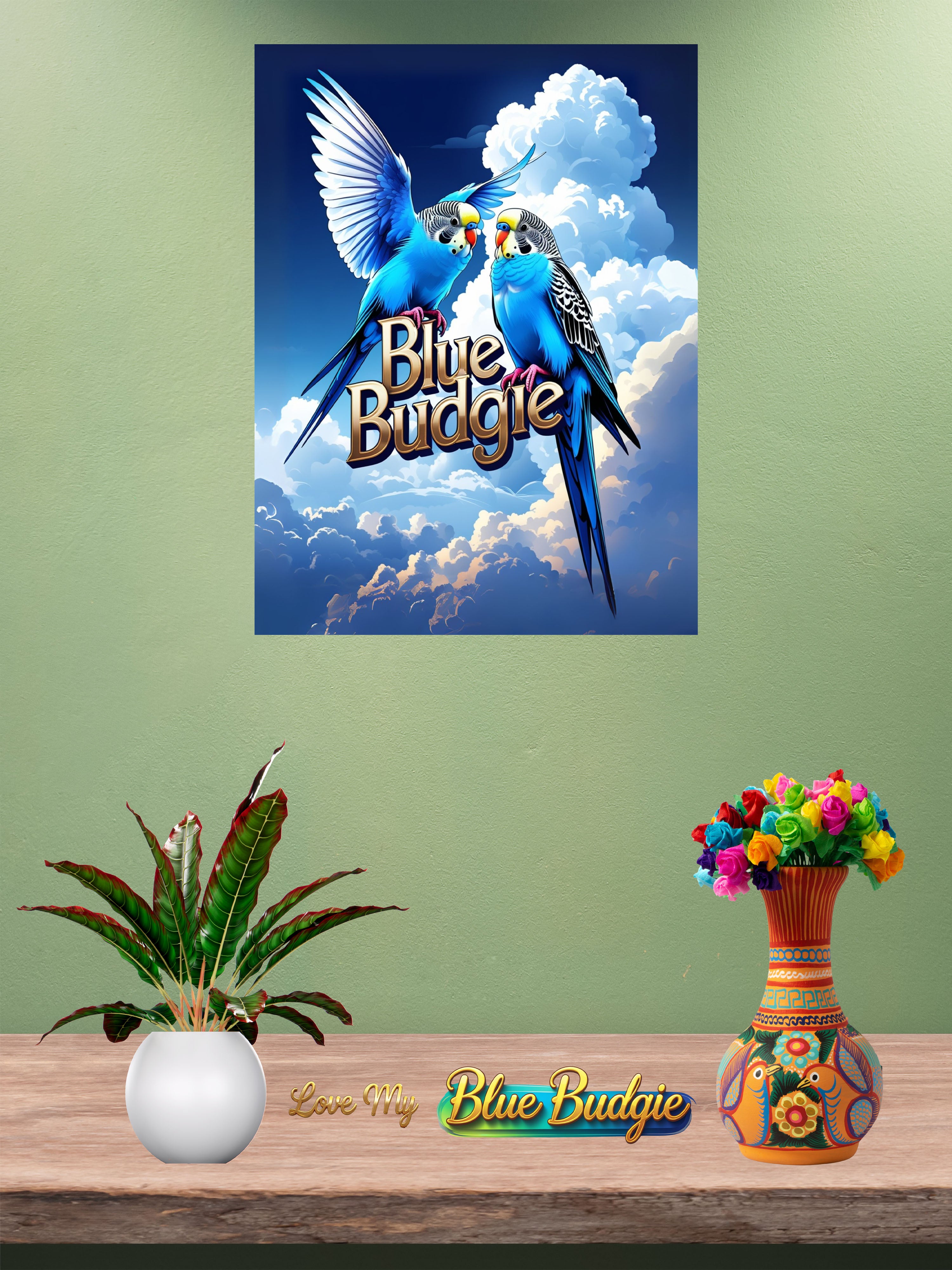 Blue Budgie Sky Wall-Hanging