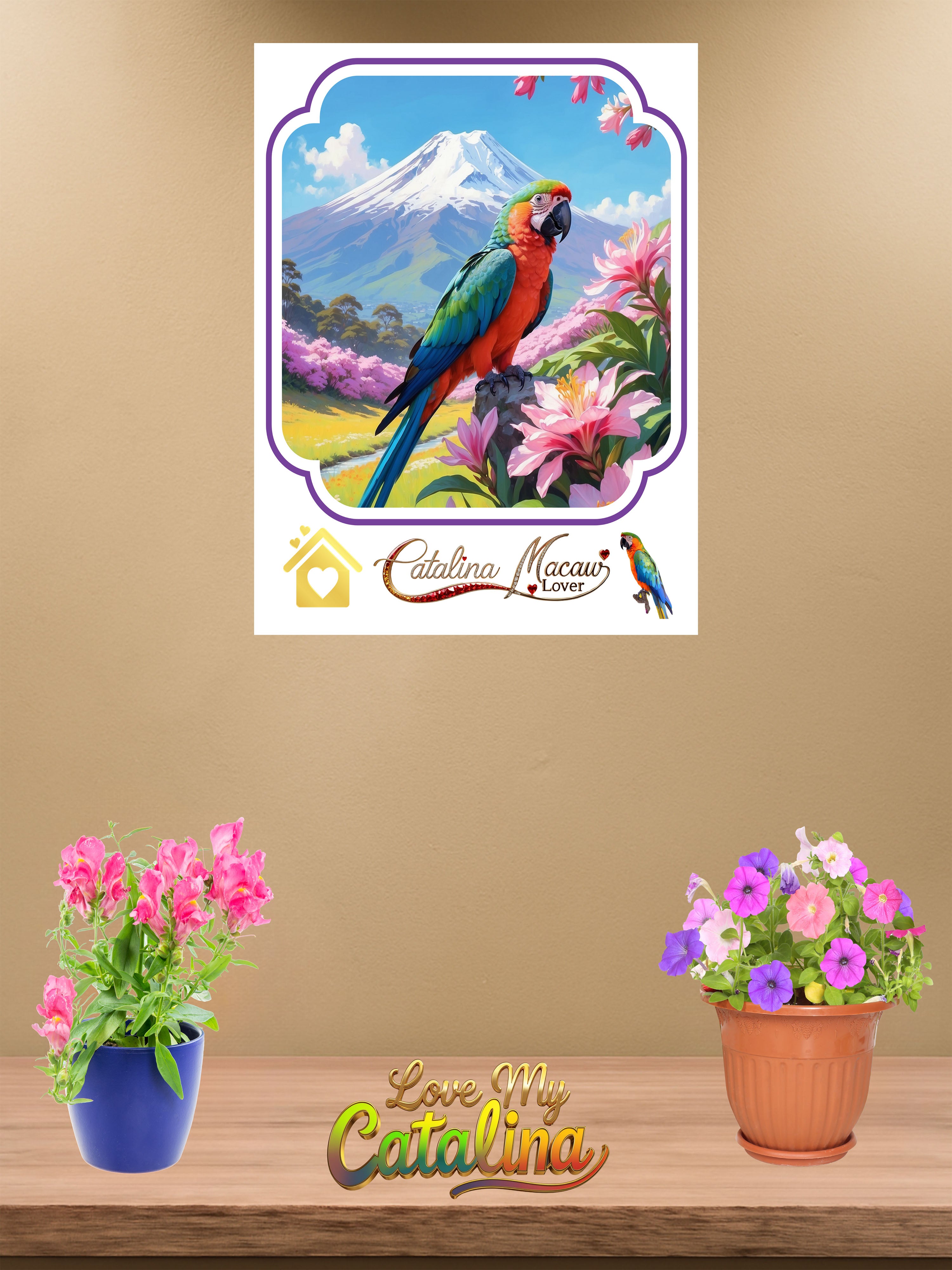 Catalina Macaw Lover Floral Wall-Hanging