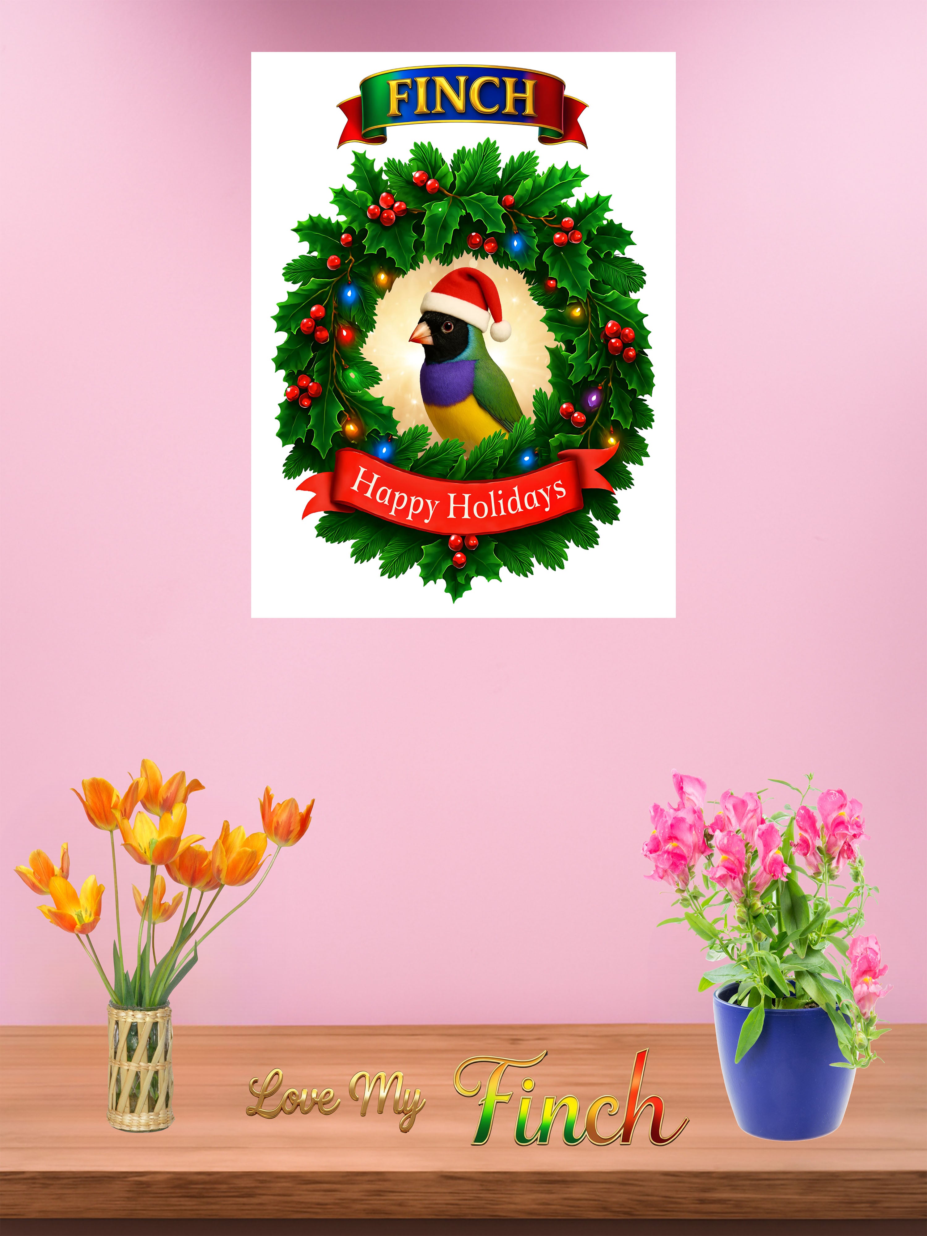Finch Happy Holidays Wall-Hanging