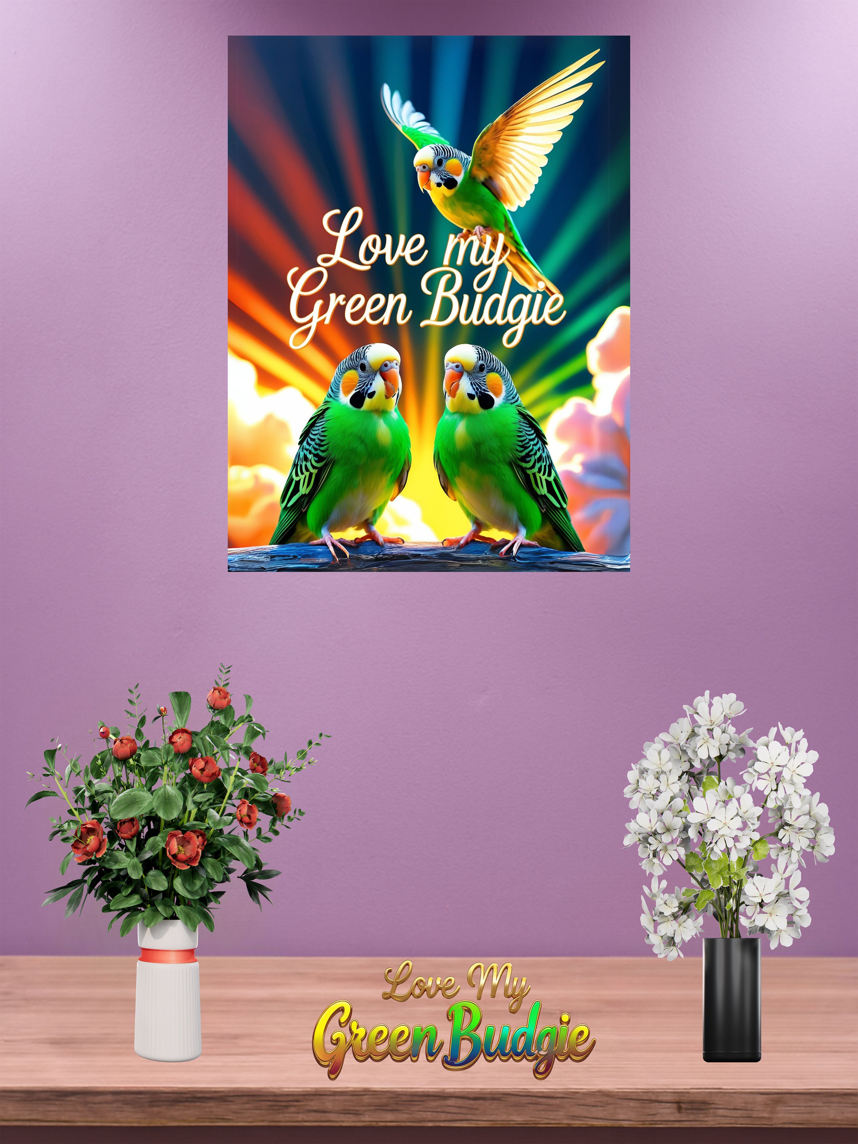 Love My Green Budgie Wall-Hanging
