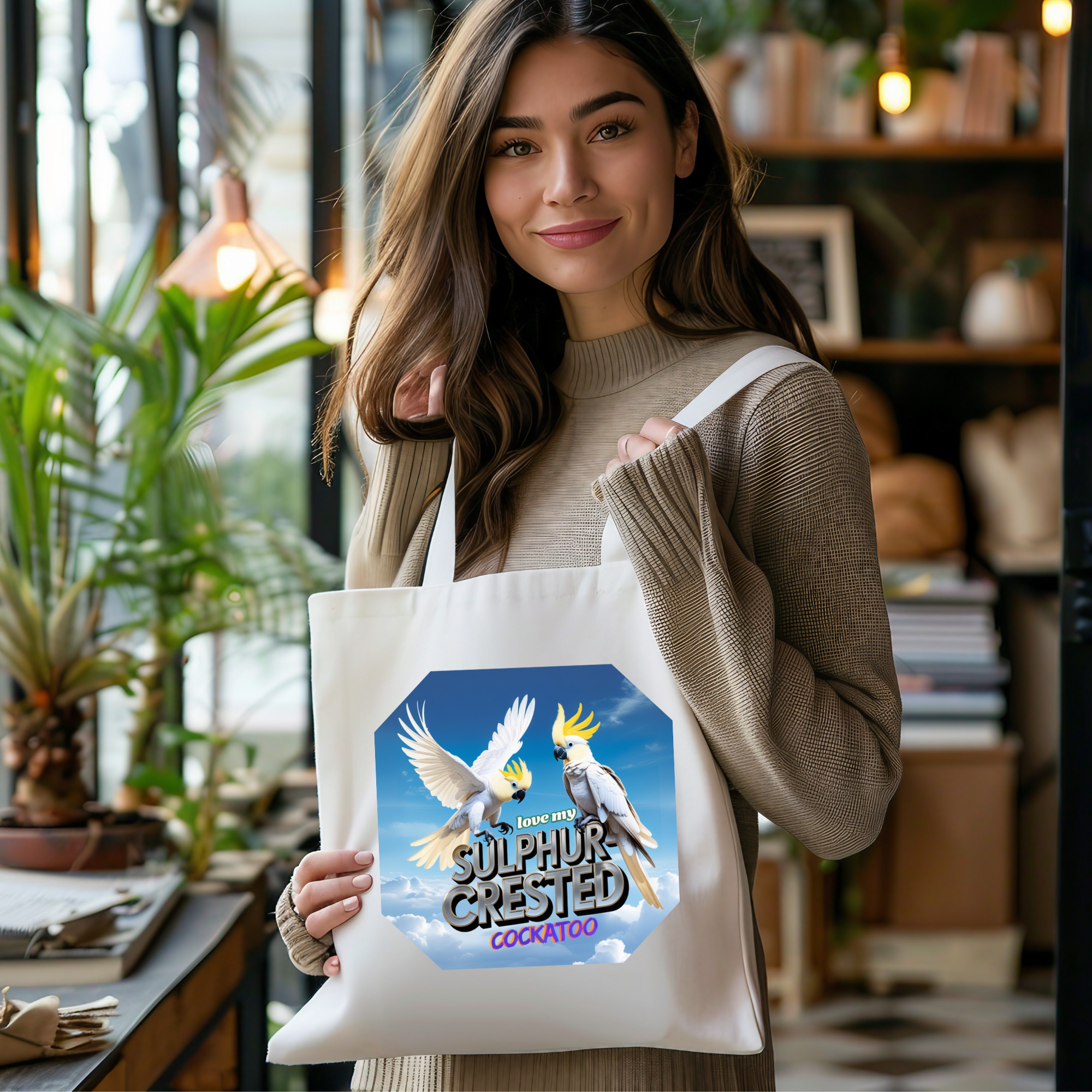 Love My Sulphur-Crested Cockatoo Tote Bag
