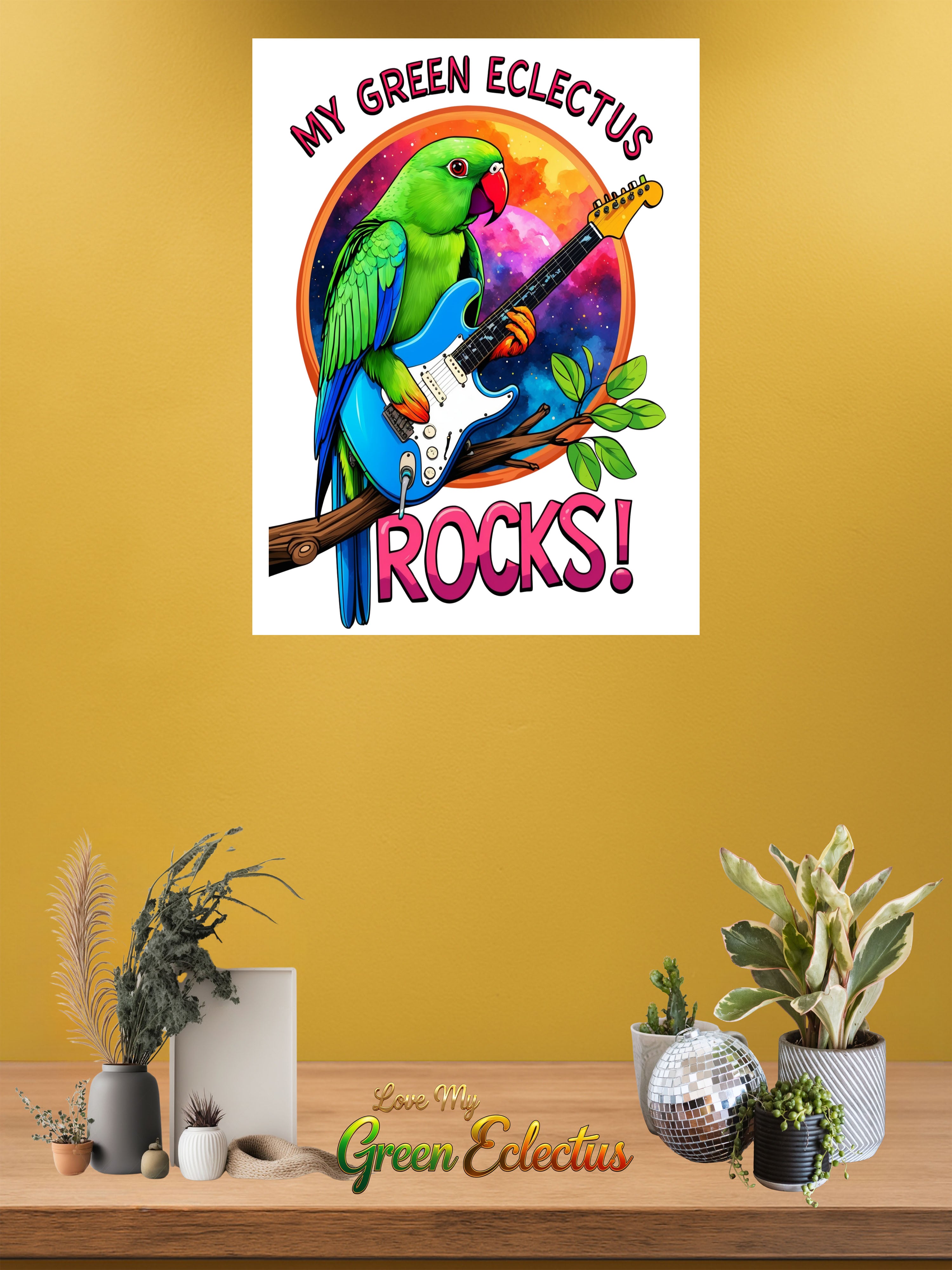 Green Eclectus wall-hanging