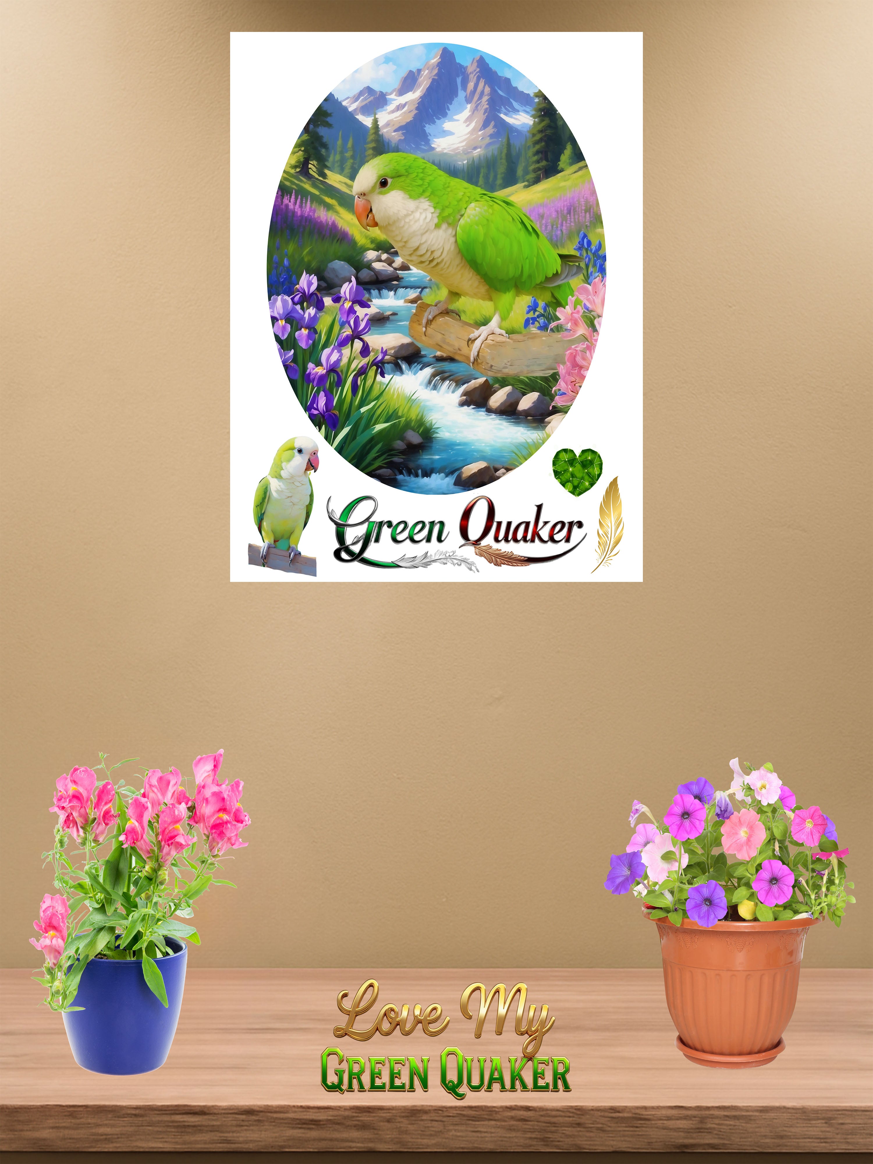 Green Quaker Mountain Lake Wall-Hanging