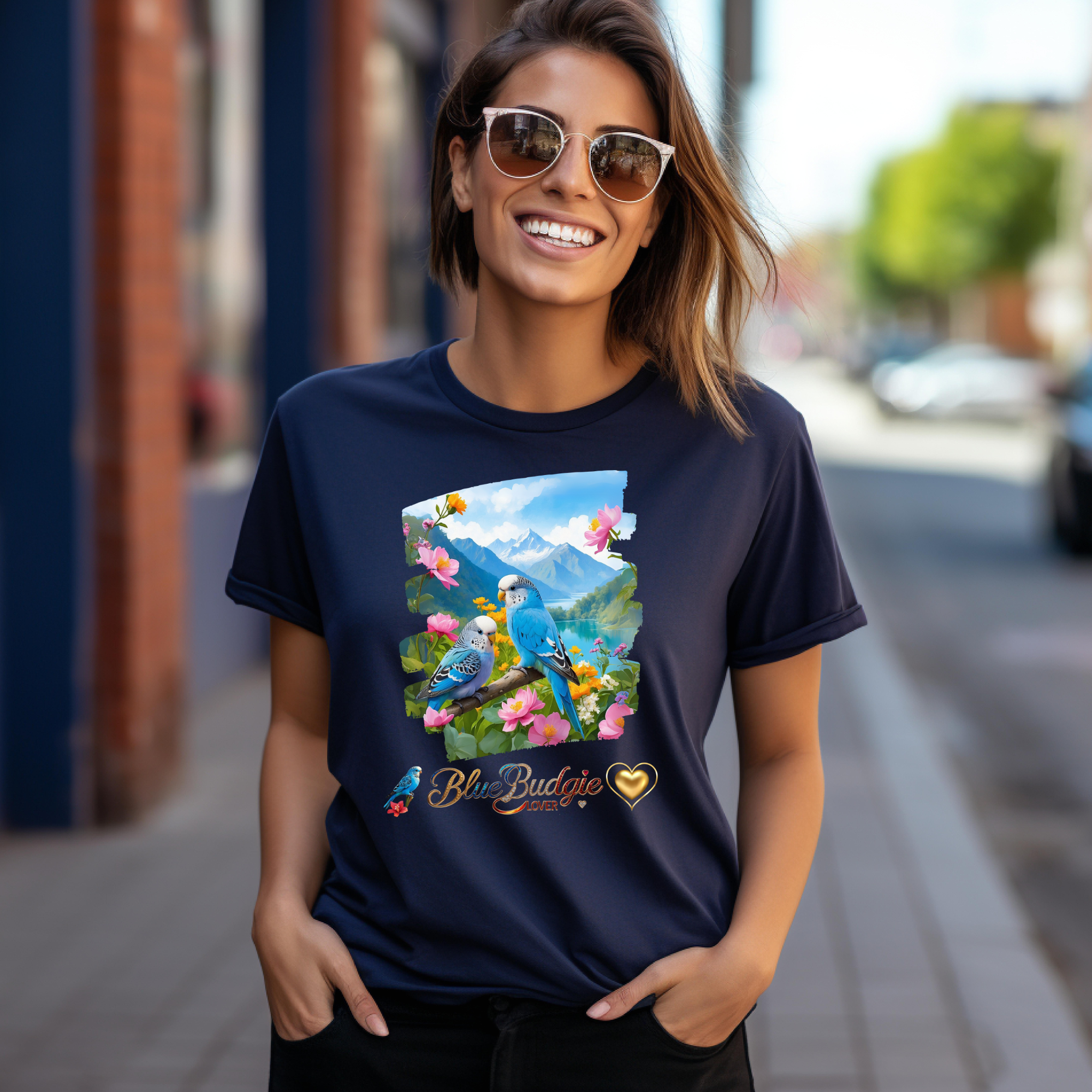 Blue Budgie Lover Nature T-Shirt