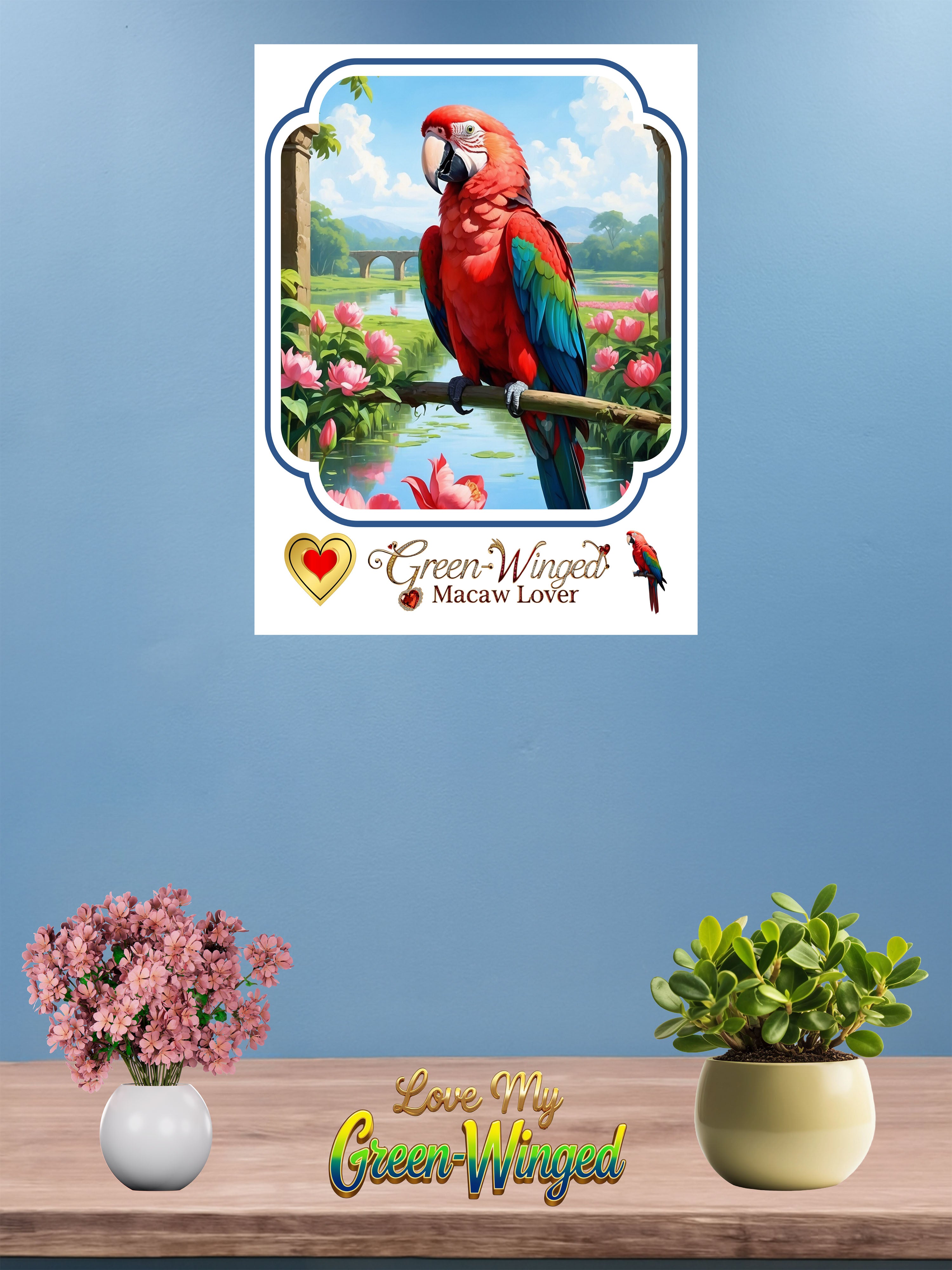 Green Winged Macaw Lover Wall-Hanging
