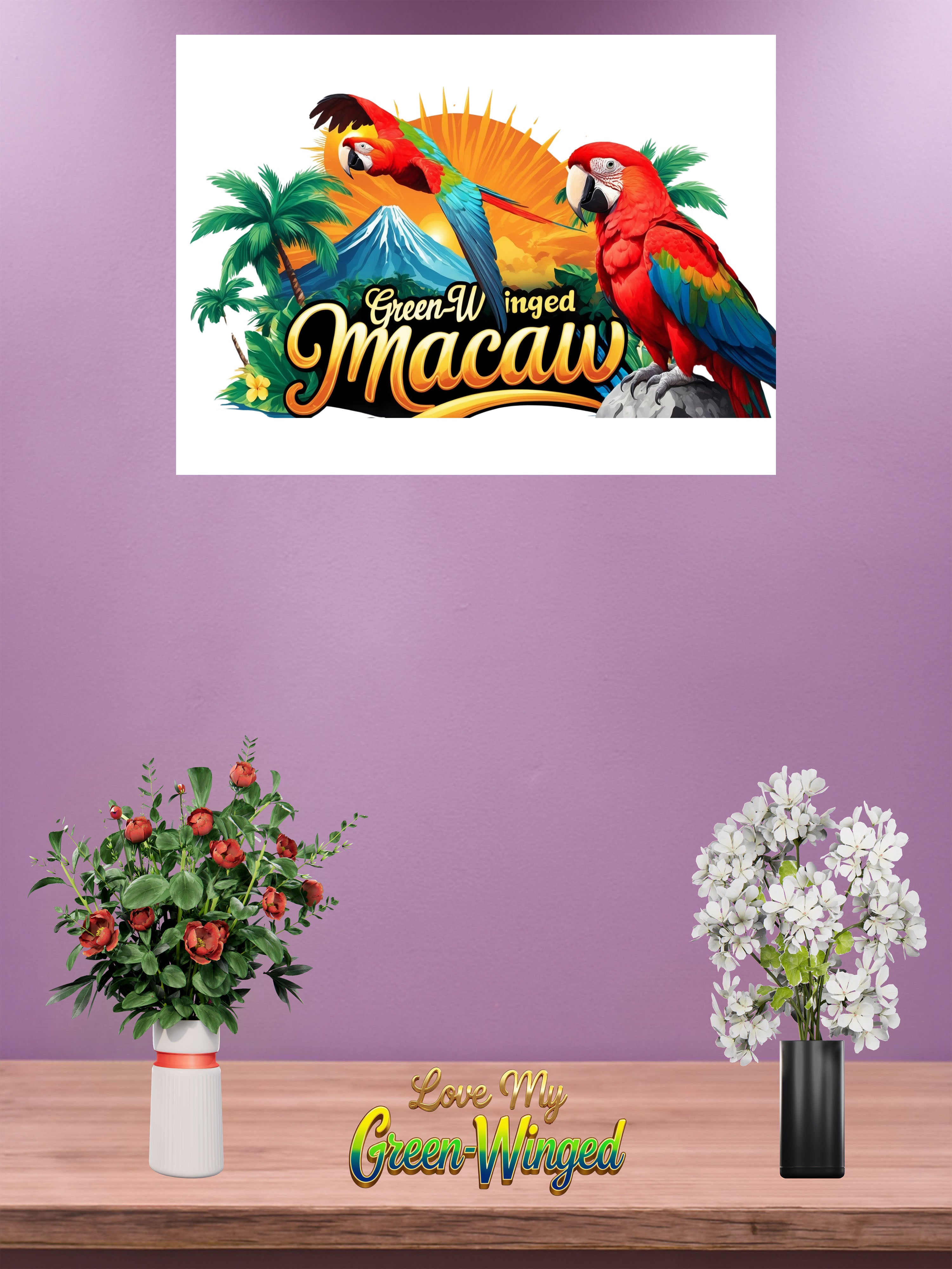 Green Winged Macaw Wall-Hanging