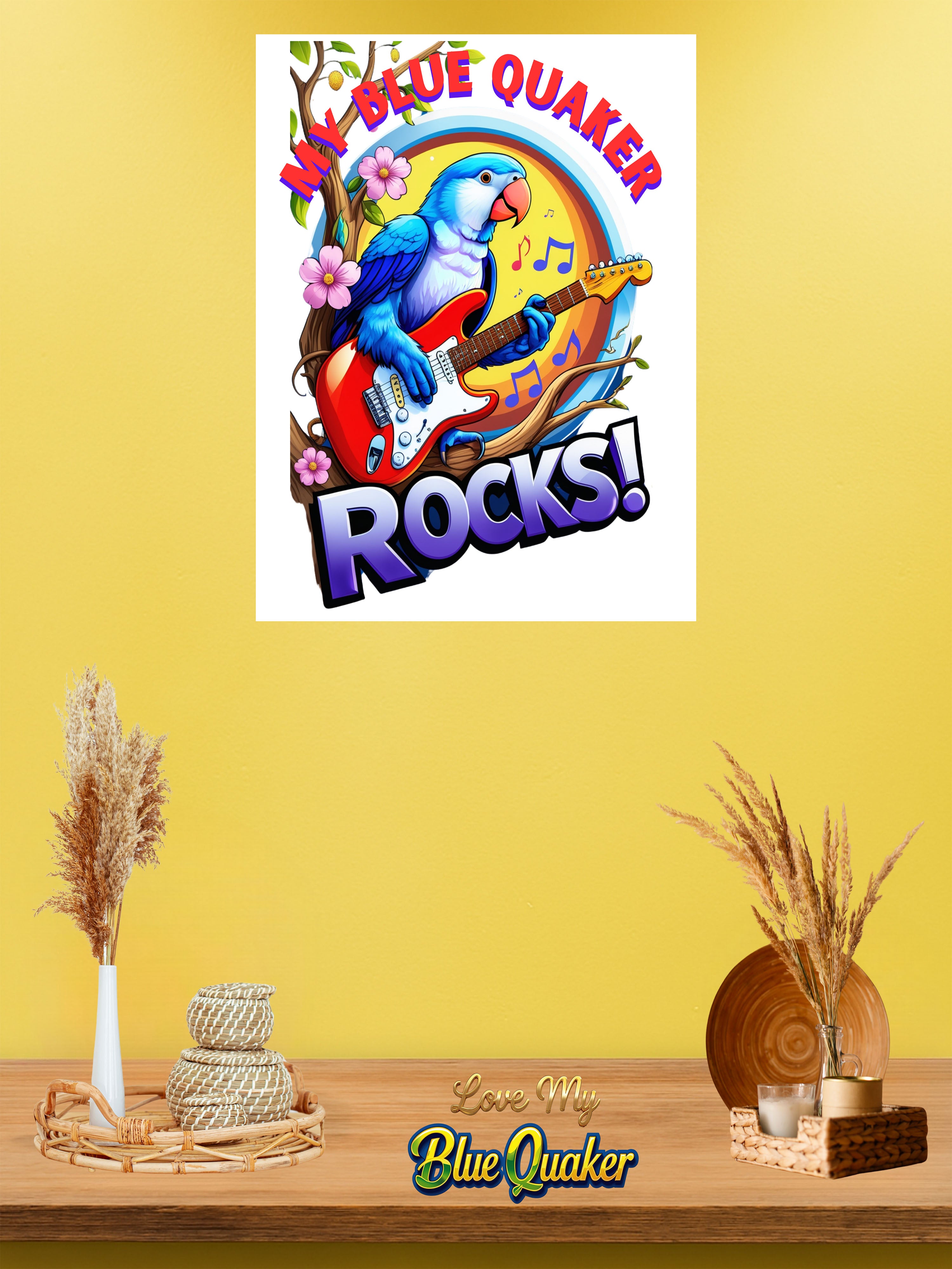 Blue quaker wall hanging