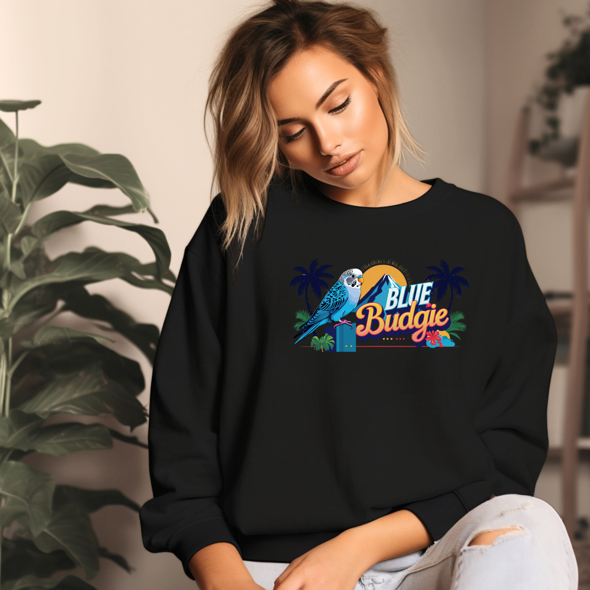 Blue Budgie Sunrise Sweatshirt