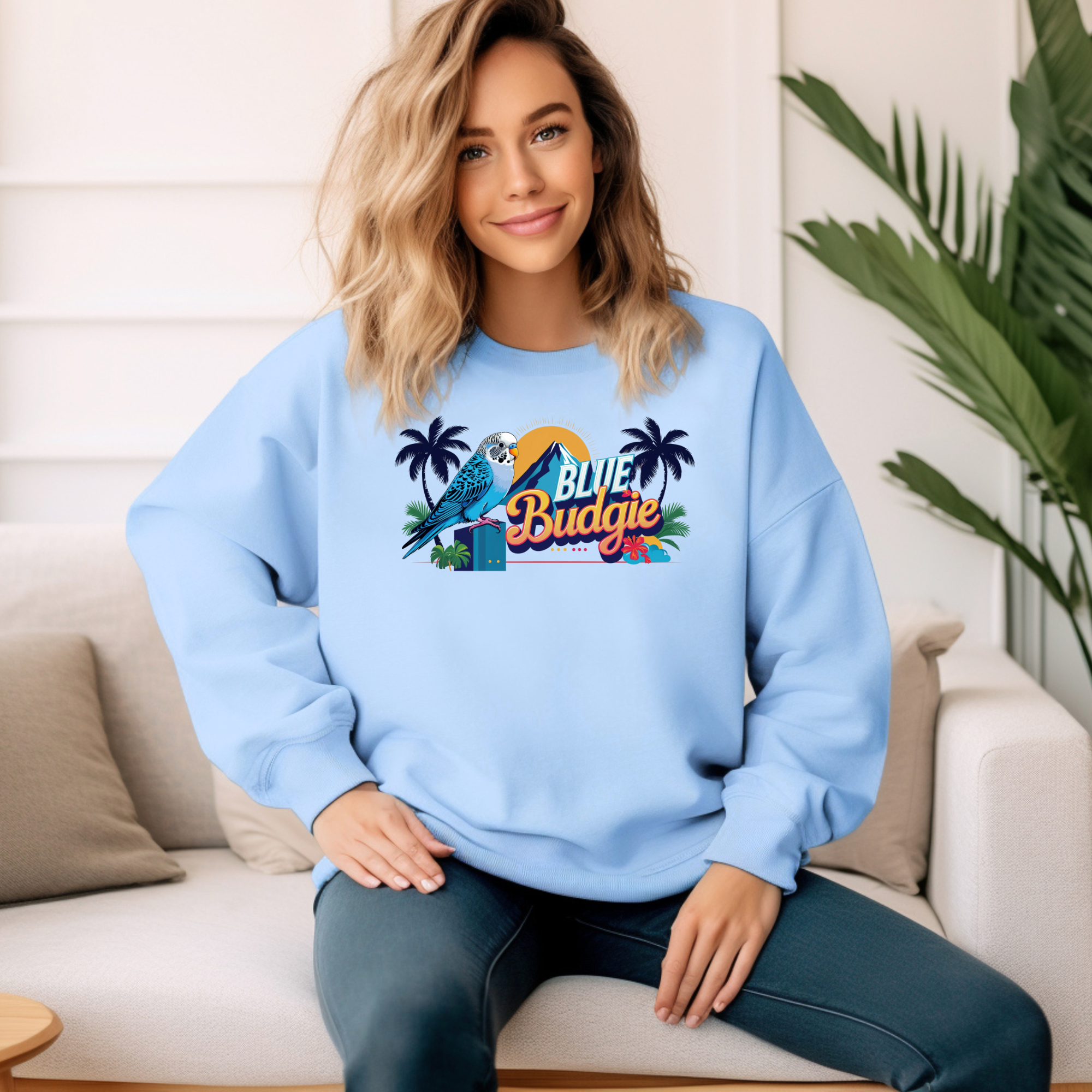 Blue Budgie Sunrise Sweatshirt