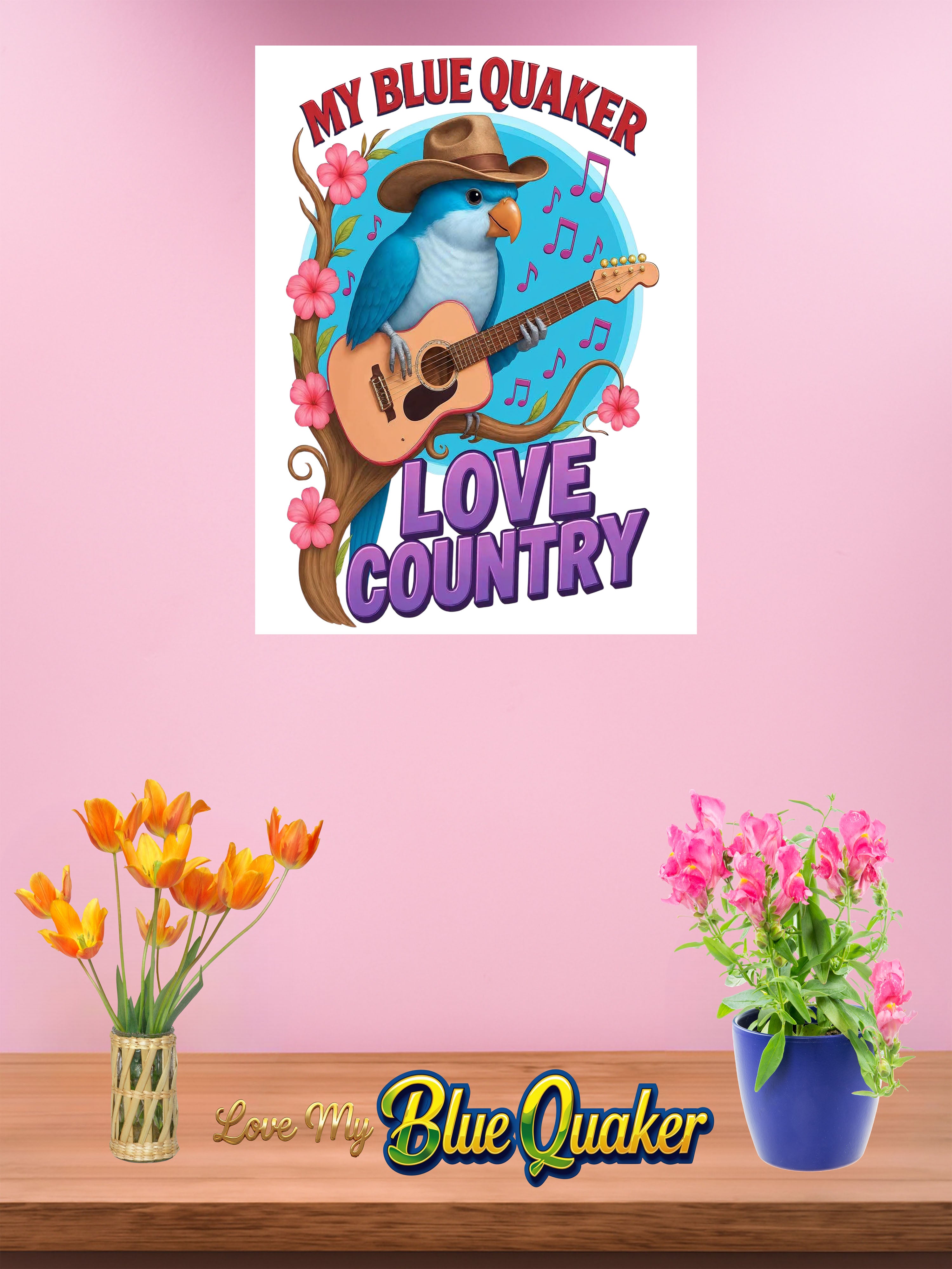 Blue quaker wall hanging