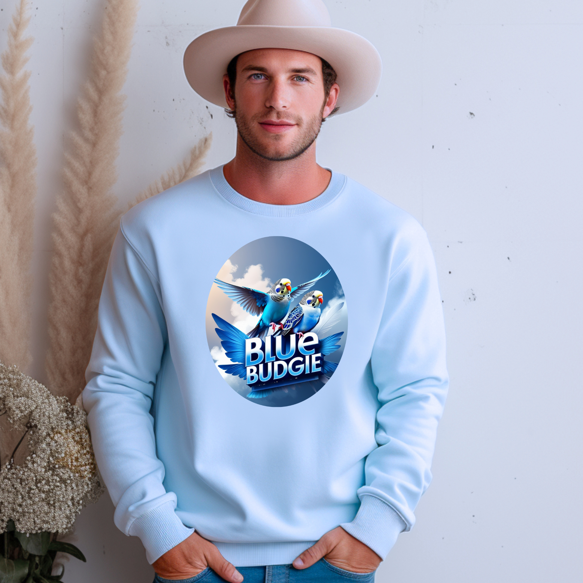 Flying Blue Budgie Sky Sweatshirt