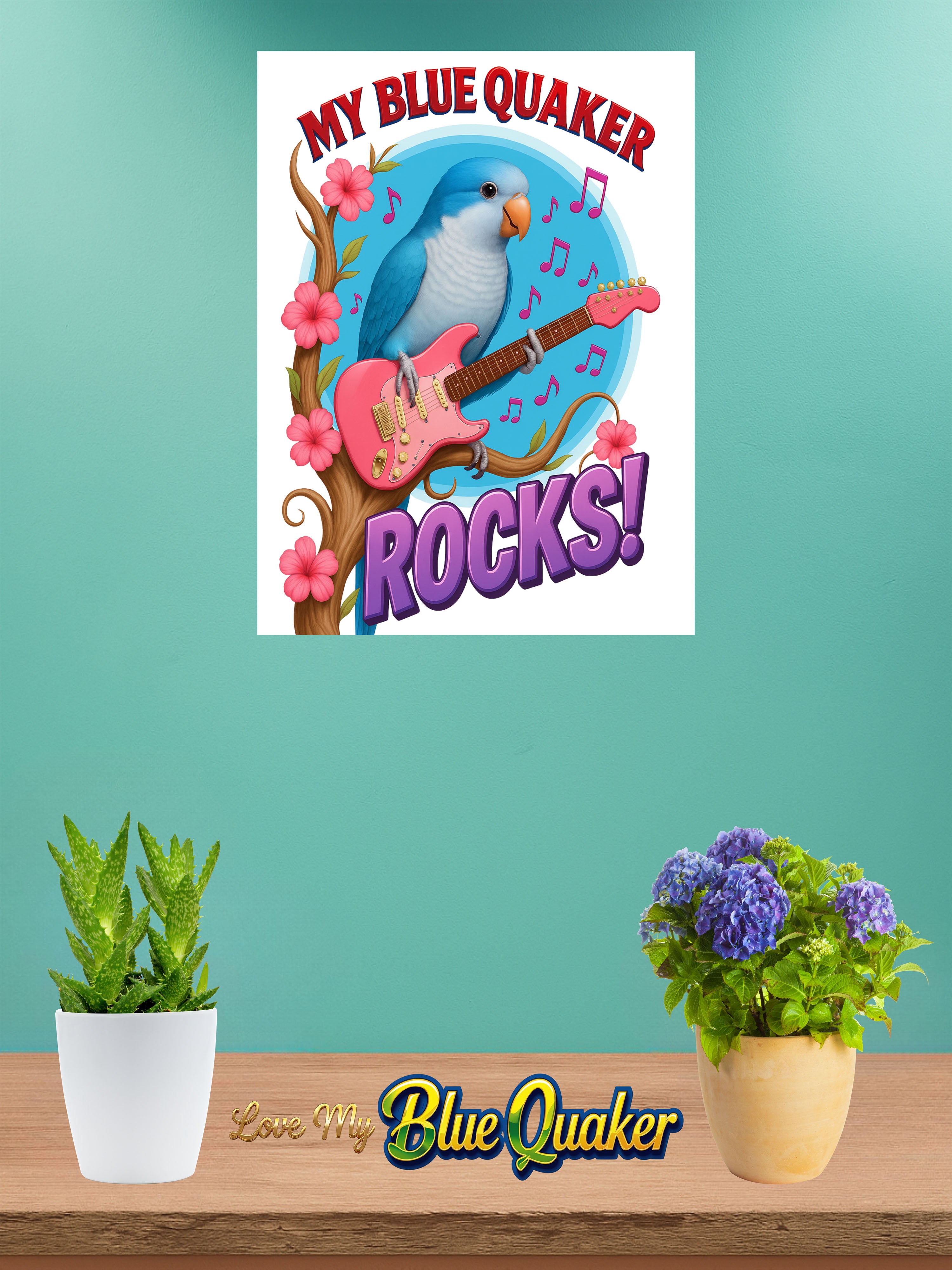 Blue quaker wall hanging