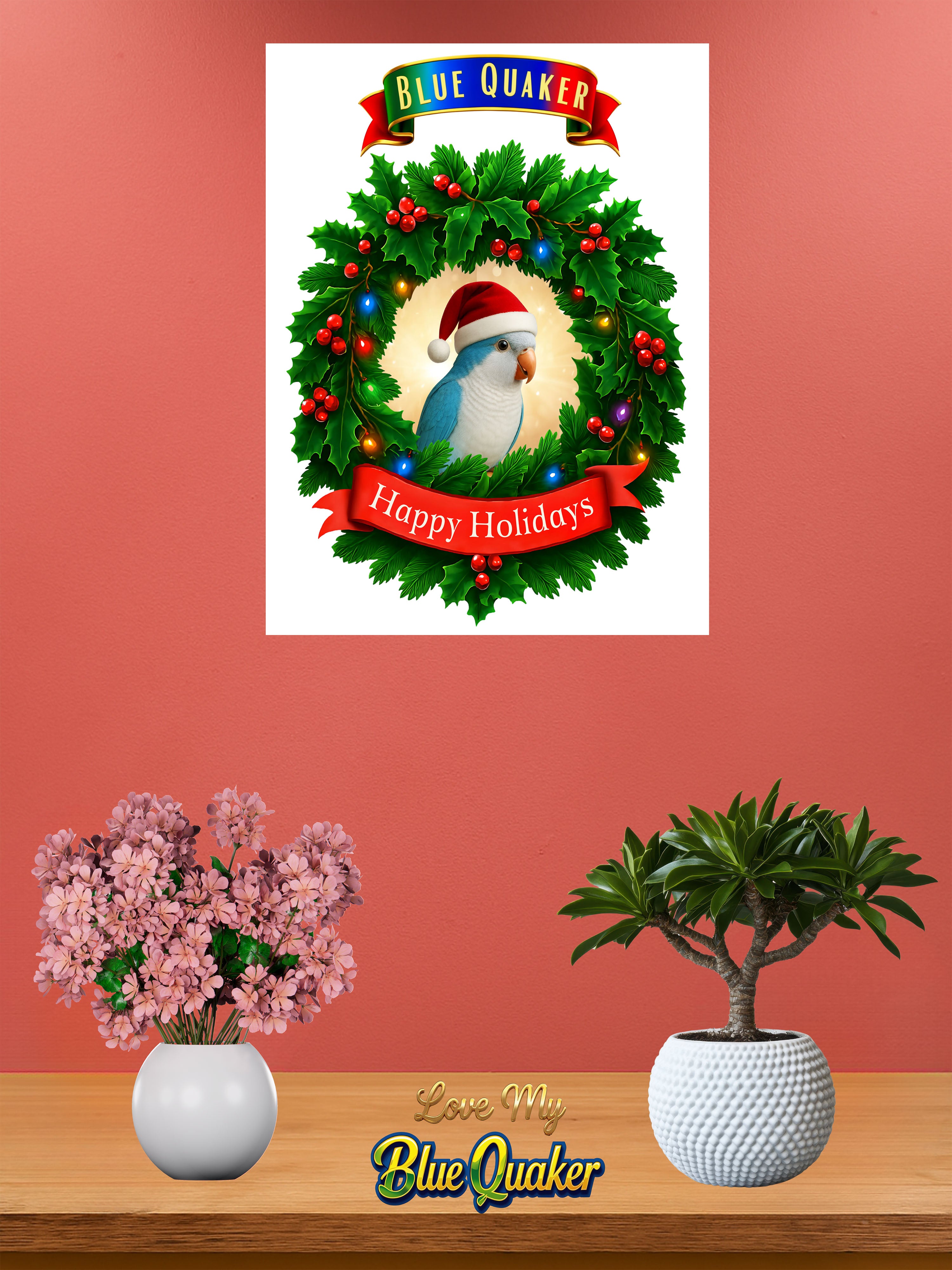 Happy Holidays Blue Quaker Wall-Hanging