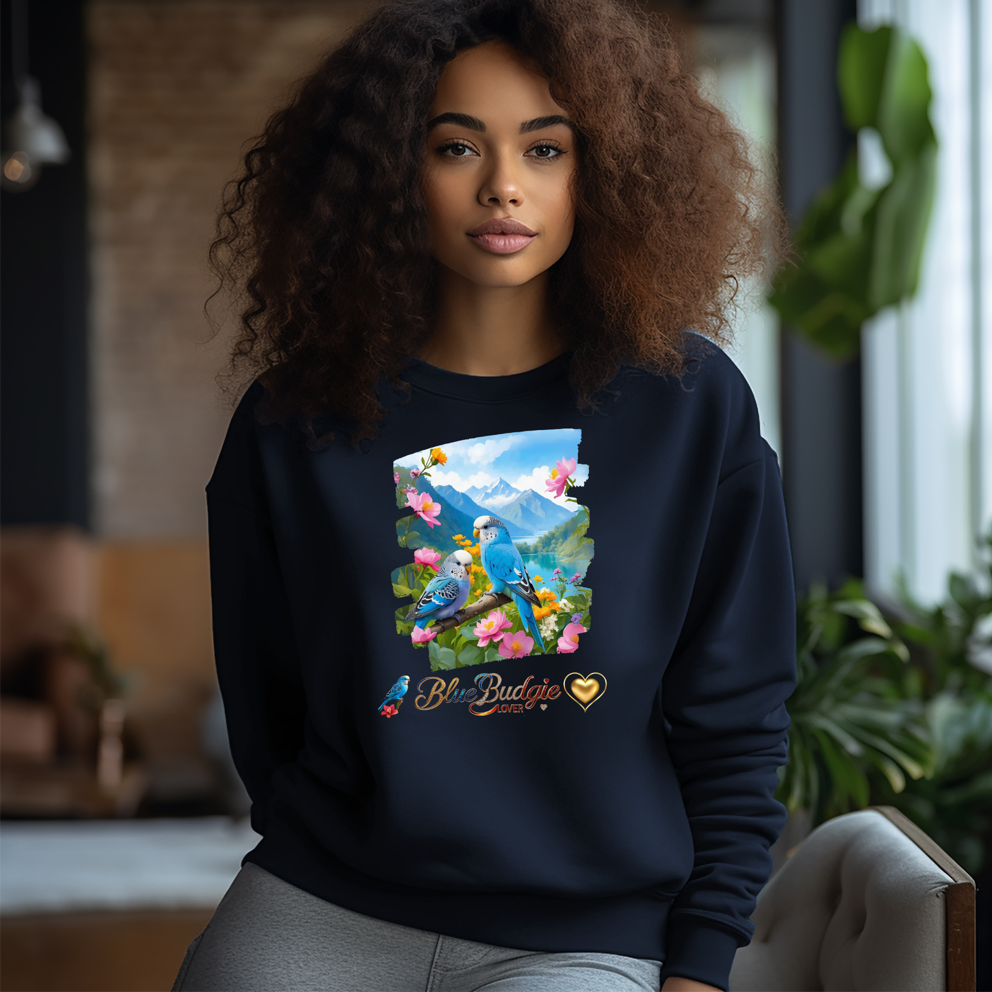 Blue Budgie Lover Nature Sweatshirt