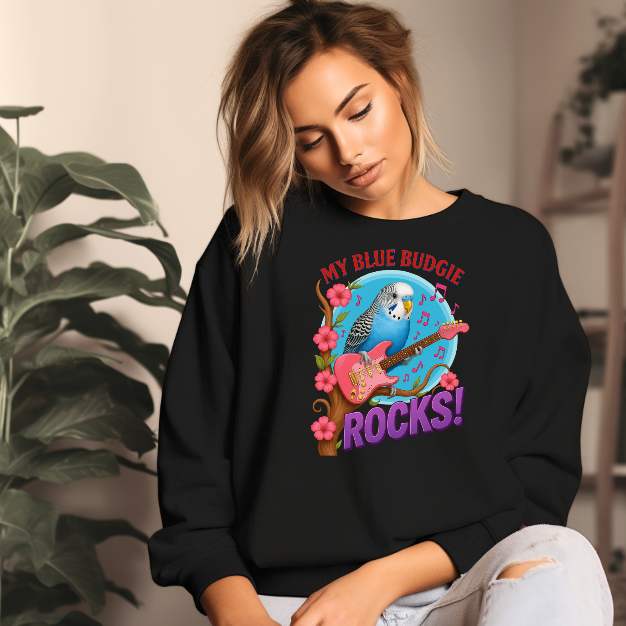 My Blue Budgie Rocks Sweatshirt