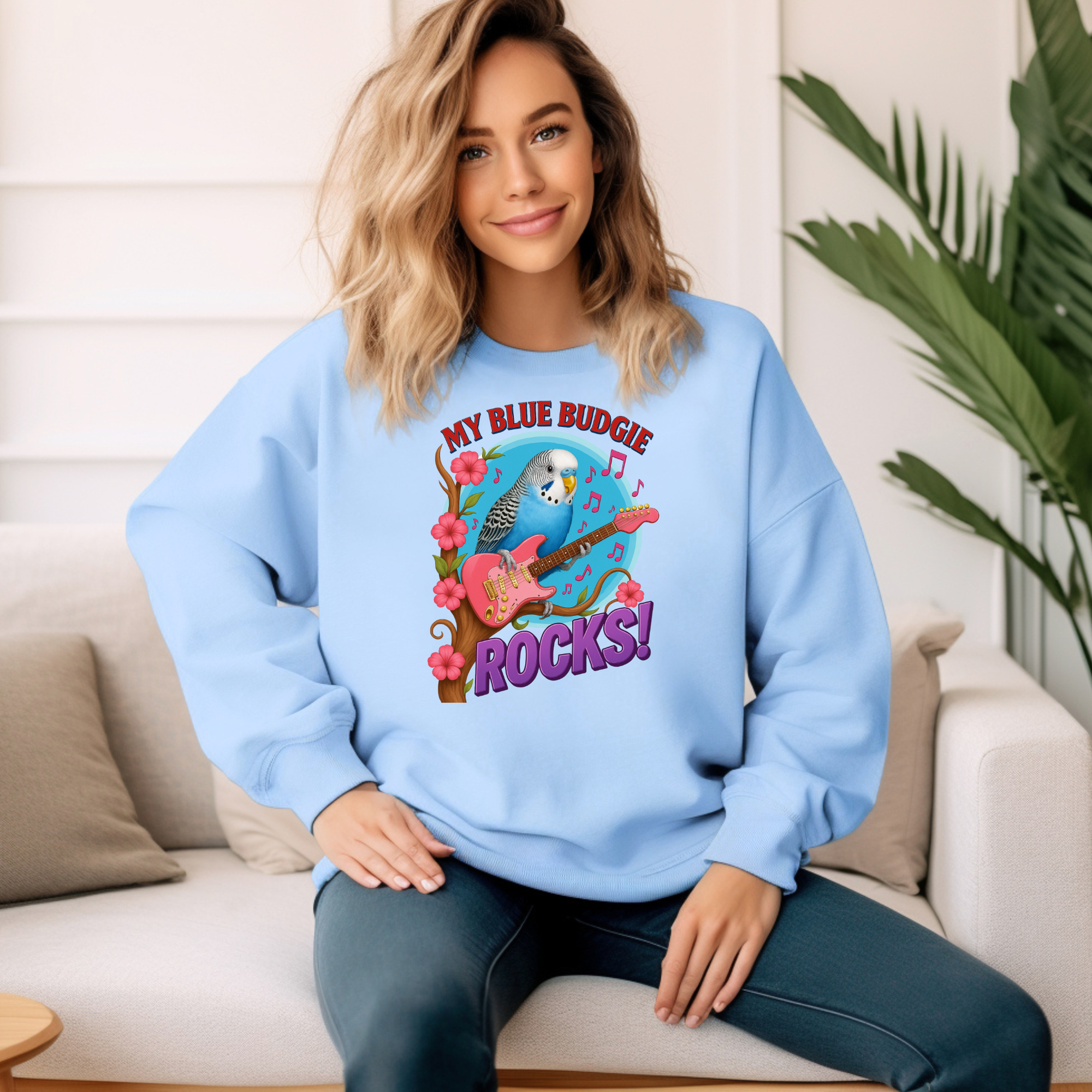 My Blue Budgie Rocks Sweatshirt