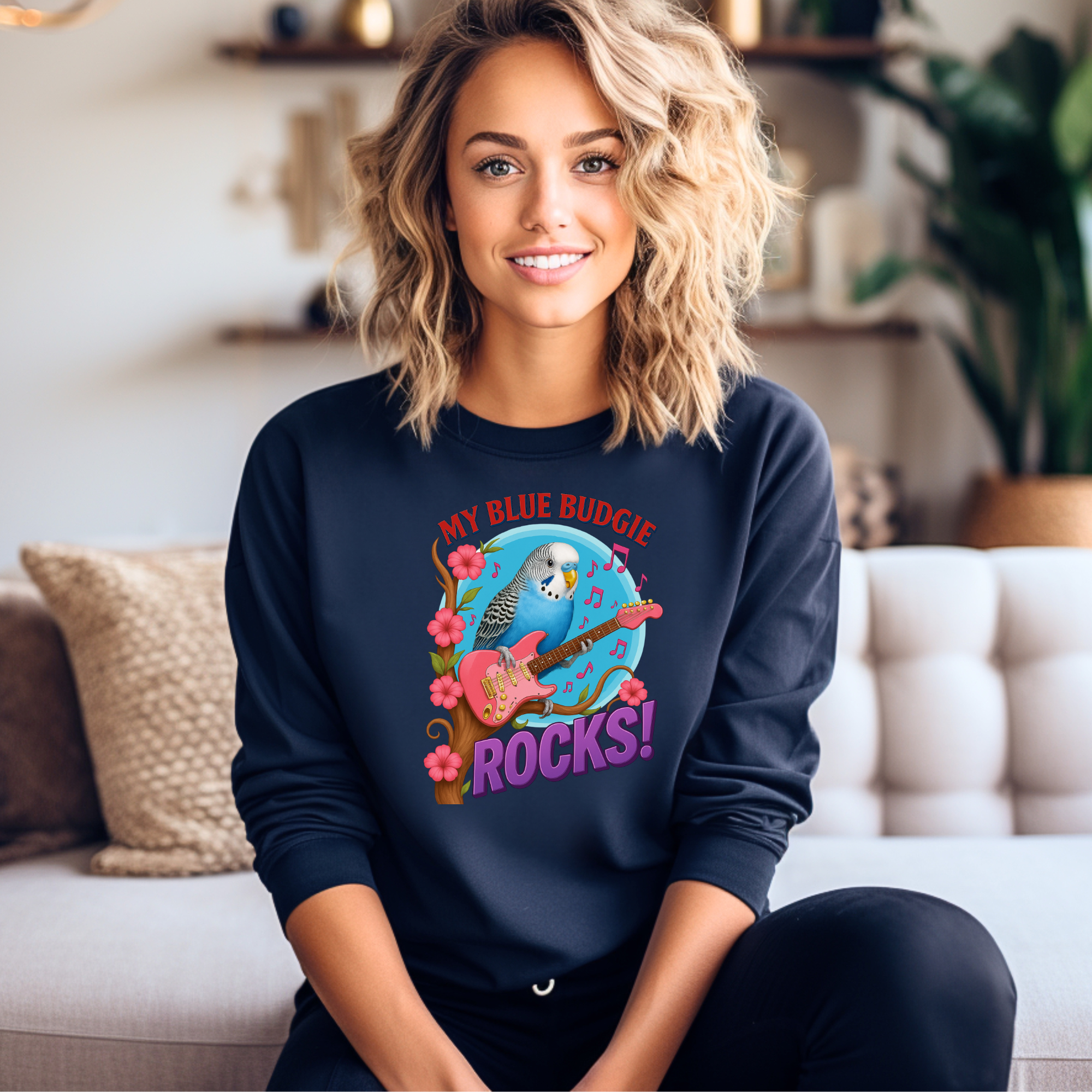 My Blue Budgie Rocks Sweatshirt