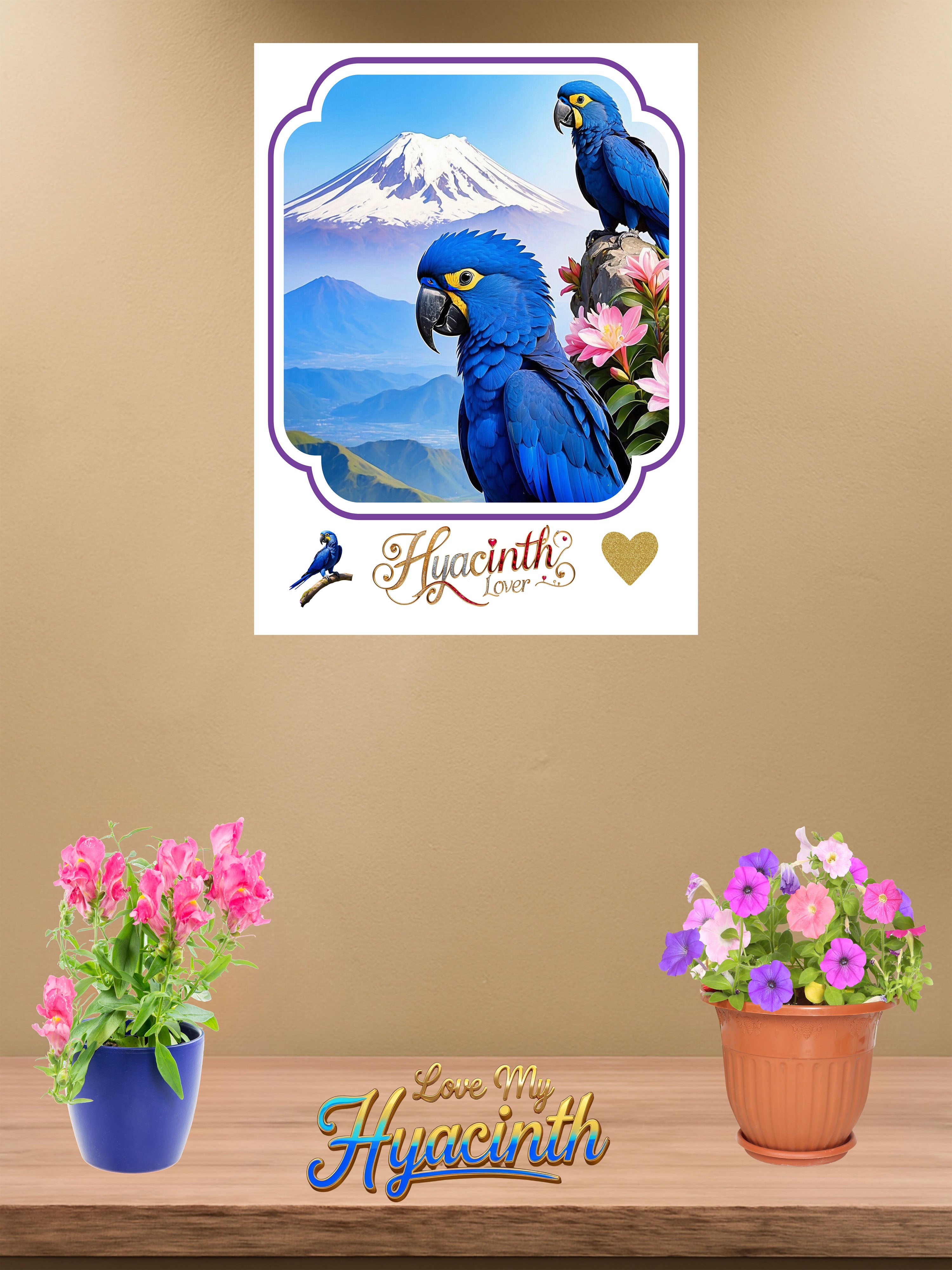 Hyacinth Lover Mount Fuji Wall-Hanging