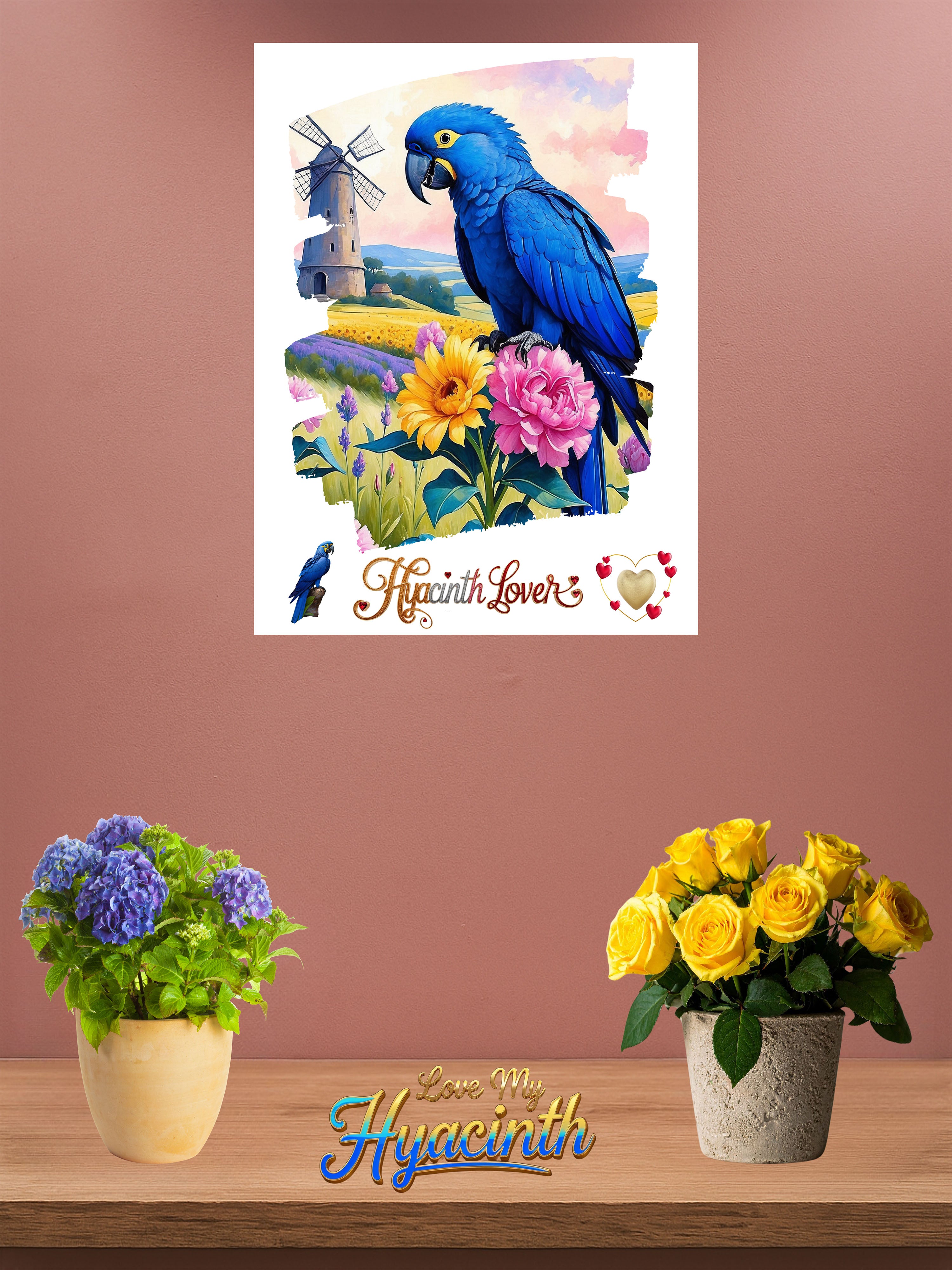 Blue Hyacinth Lover Floral Wall-Hanging
