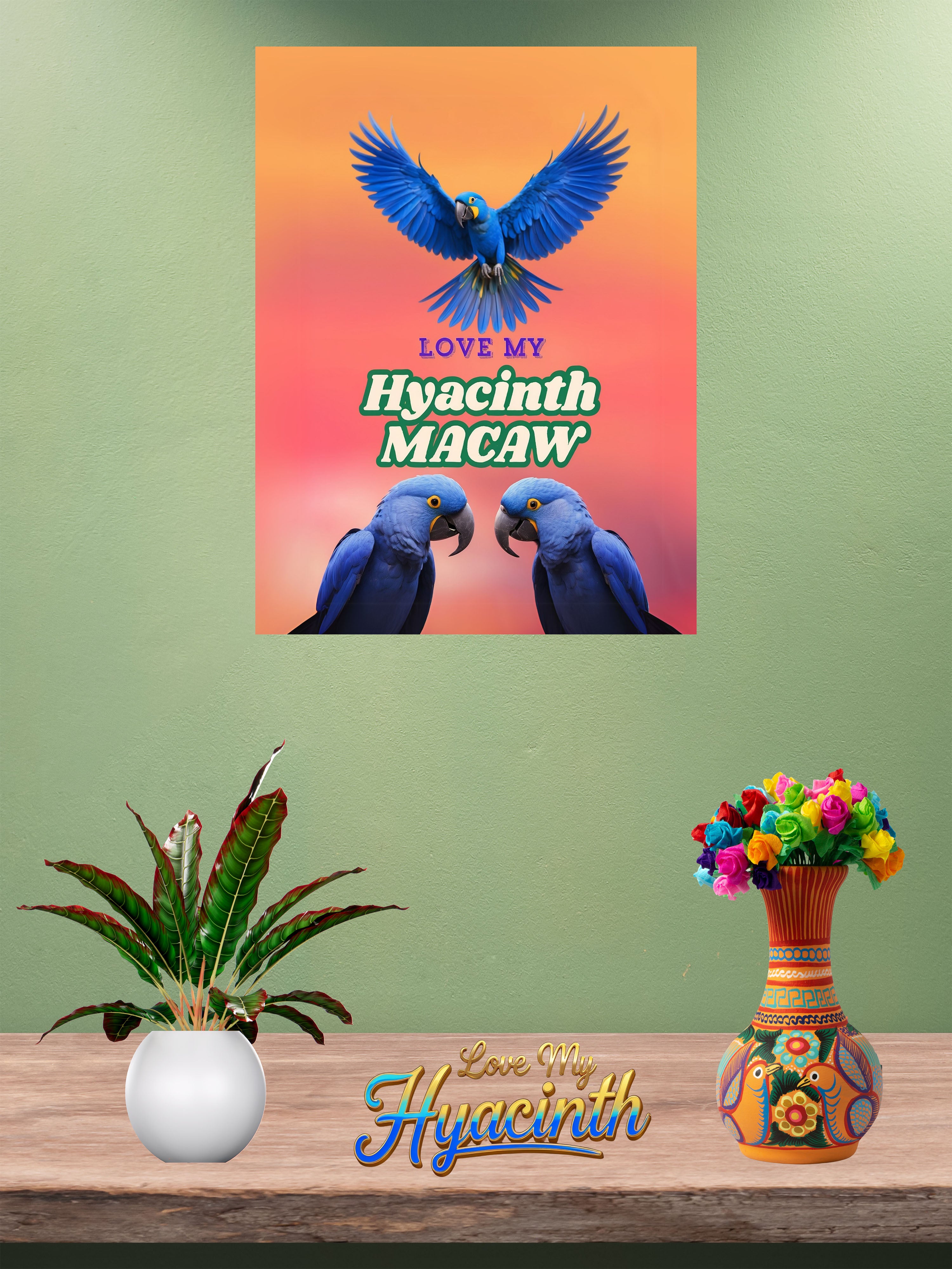 Love My Hyacinth Macaw Wall-Hanging