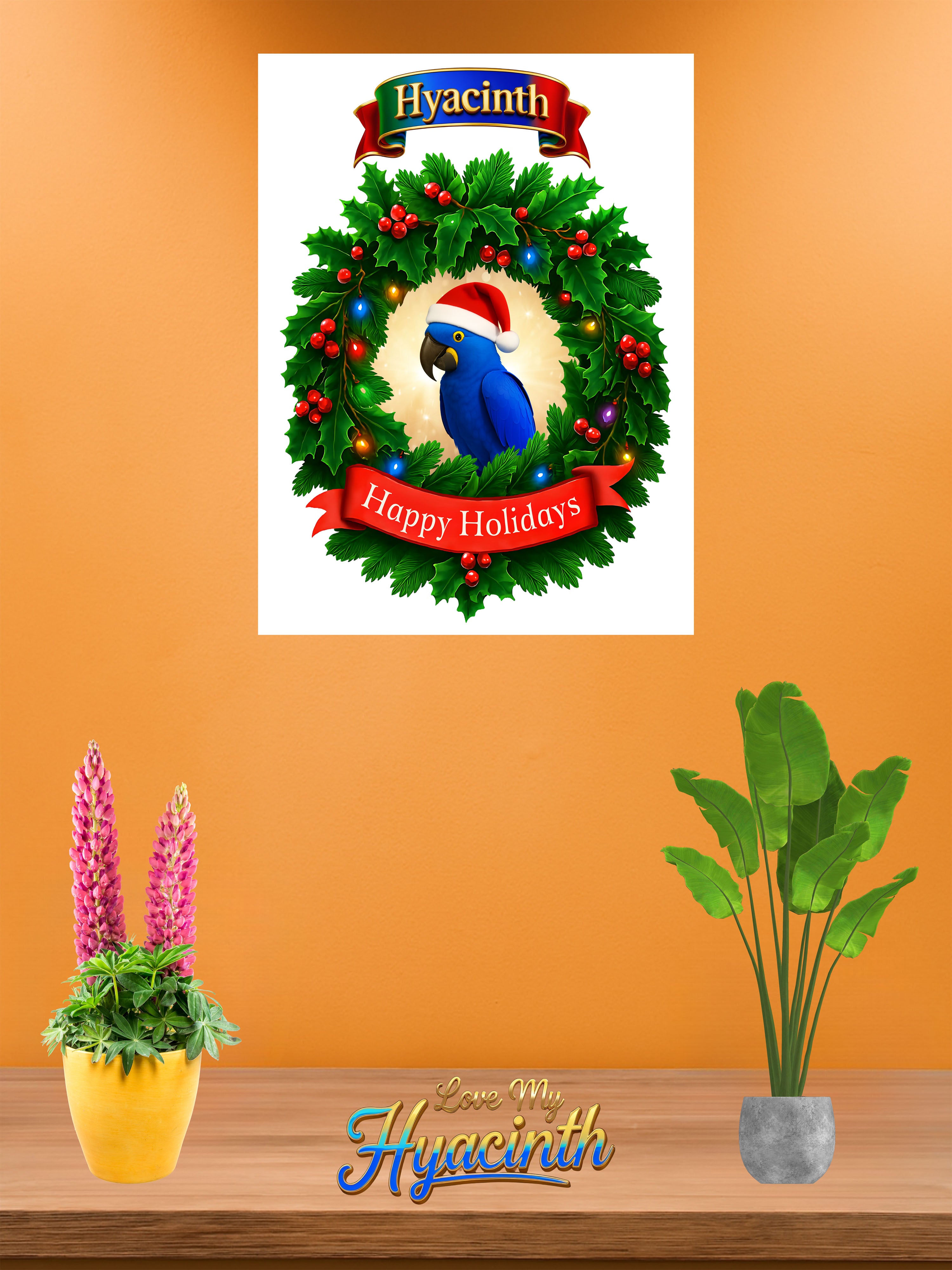 Happy Holidays Hyacinth Wreath Wall-Hanging