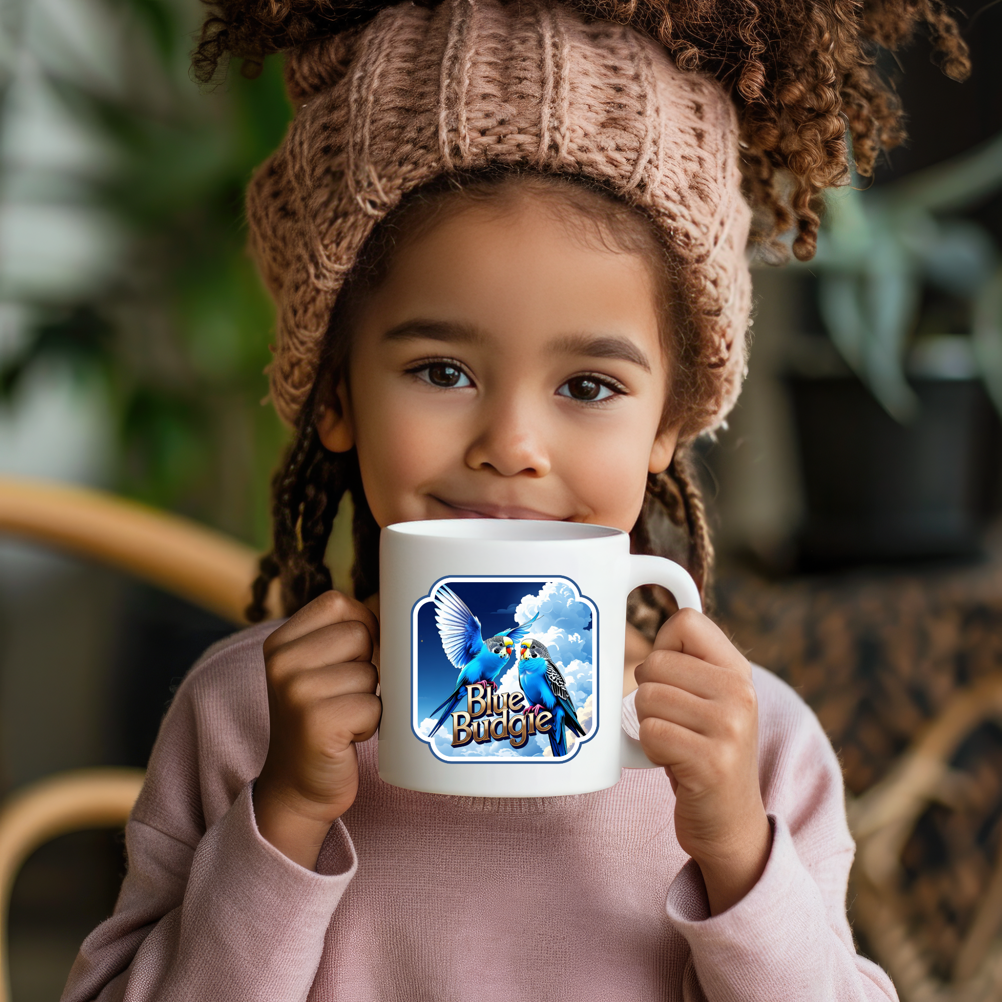 Flying Blue Budgie Sky Mug