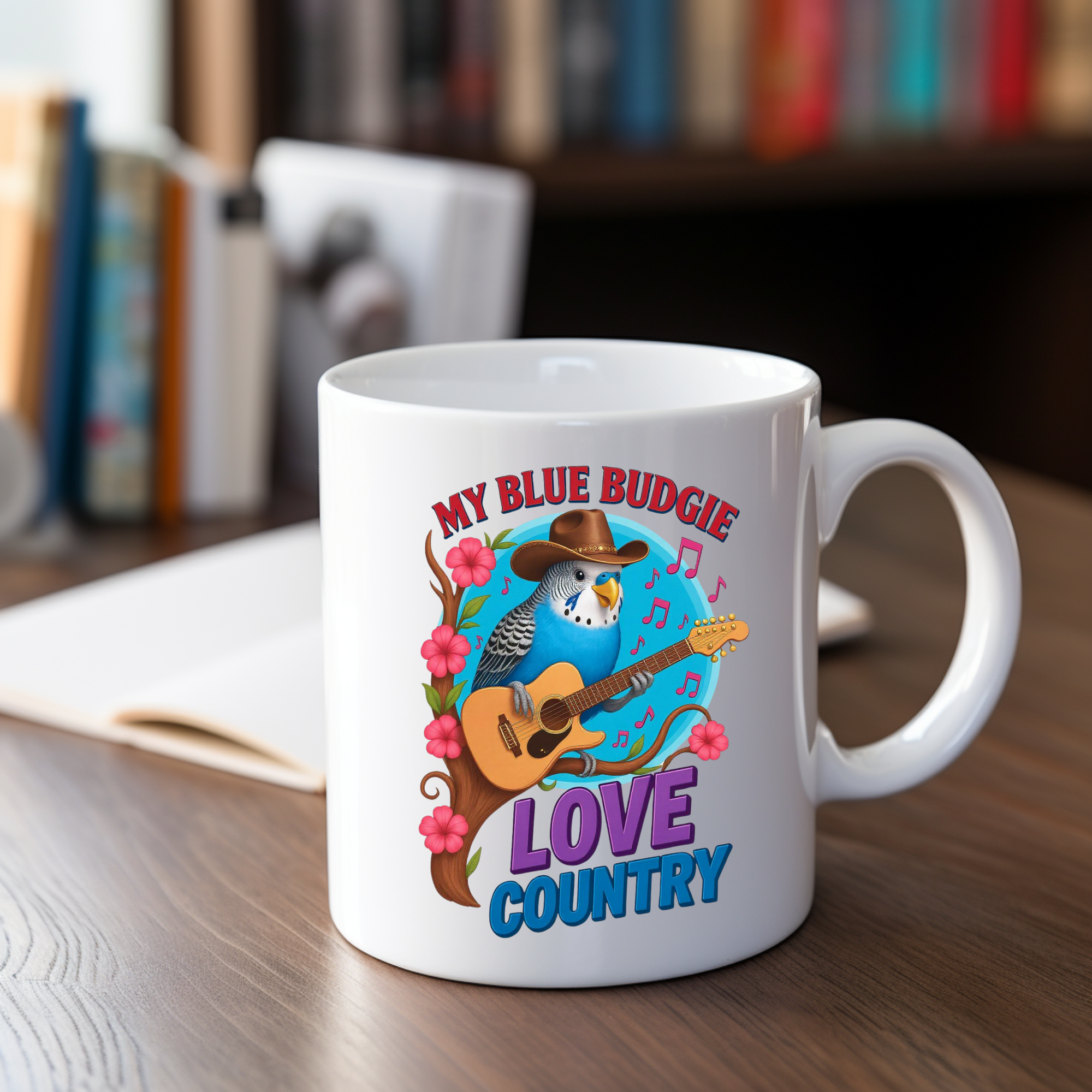My Blue Budgie Loves Country Mug