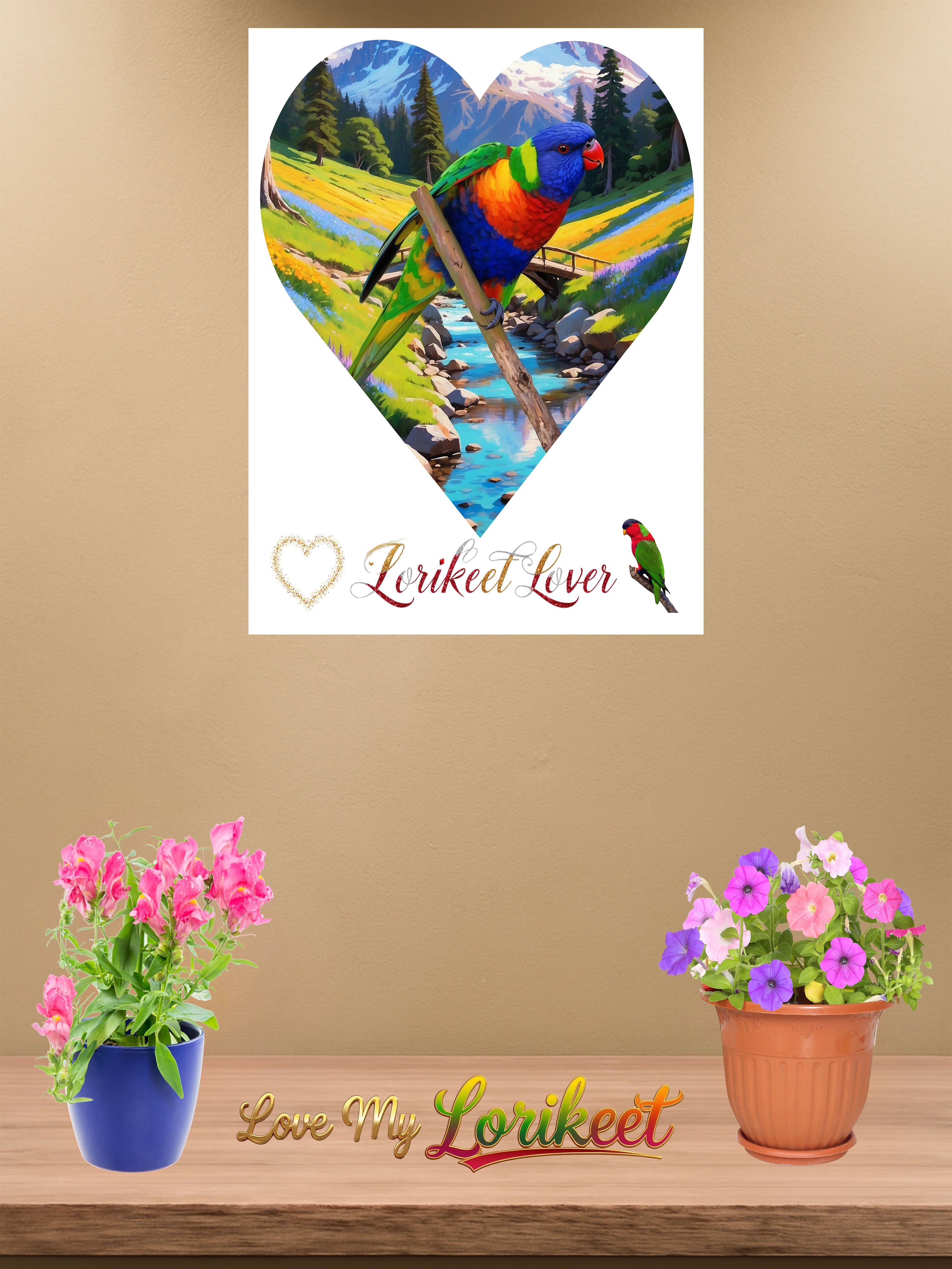 Lorikeet Lover Lake Scenic Wall-Hanging