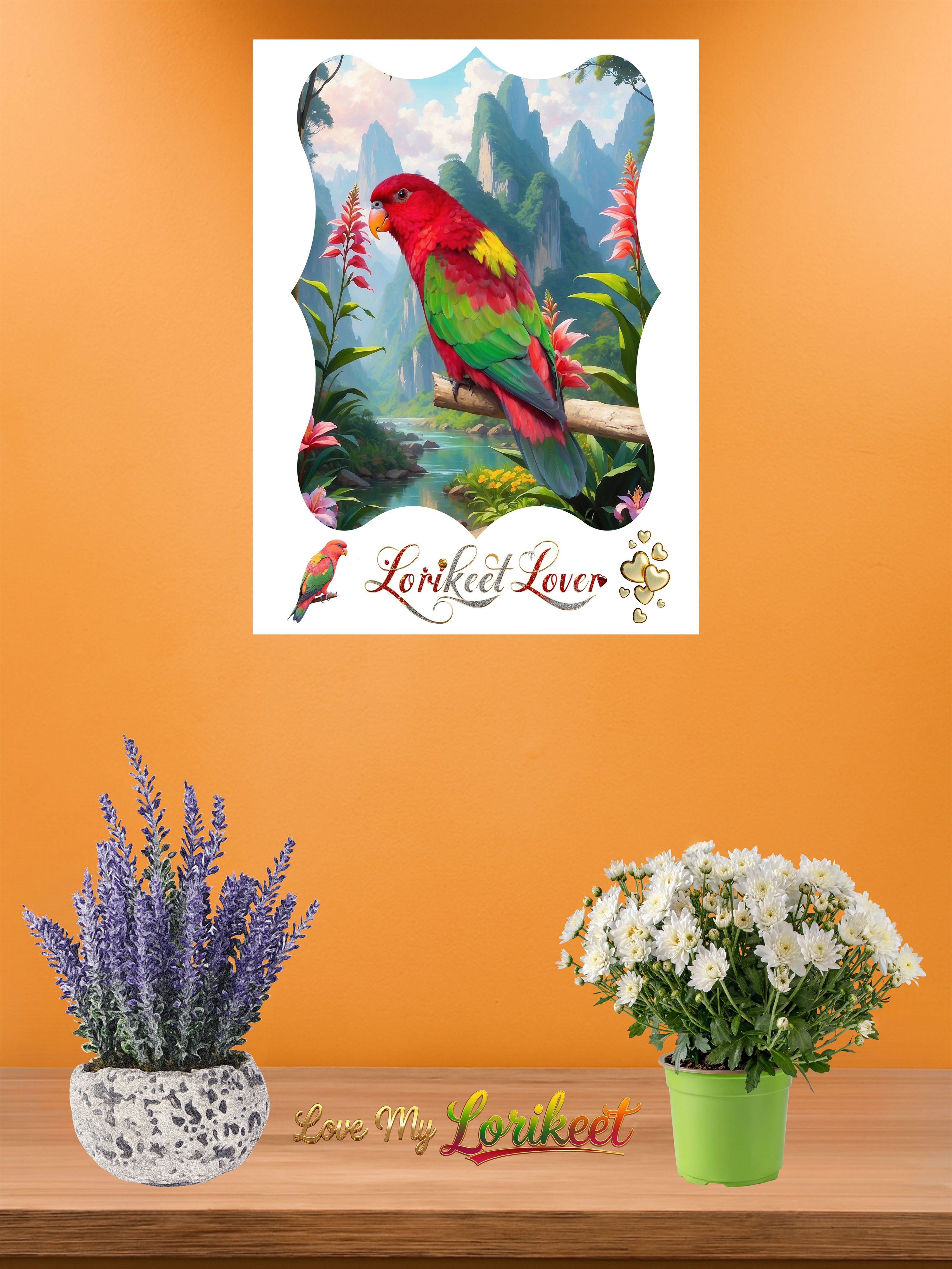 Lorikeet Lover Mountain Lake Wall-Hanging